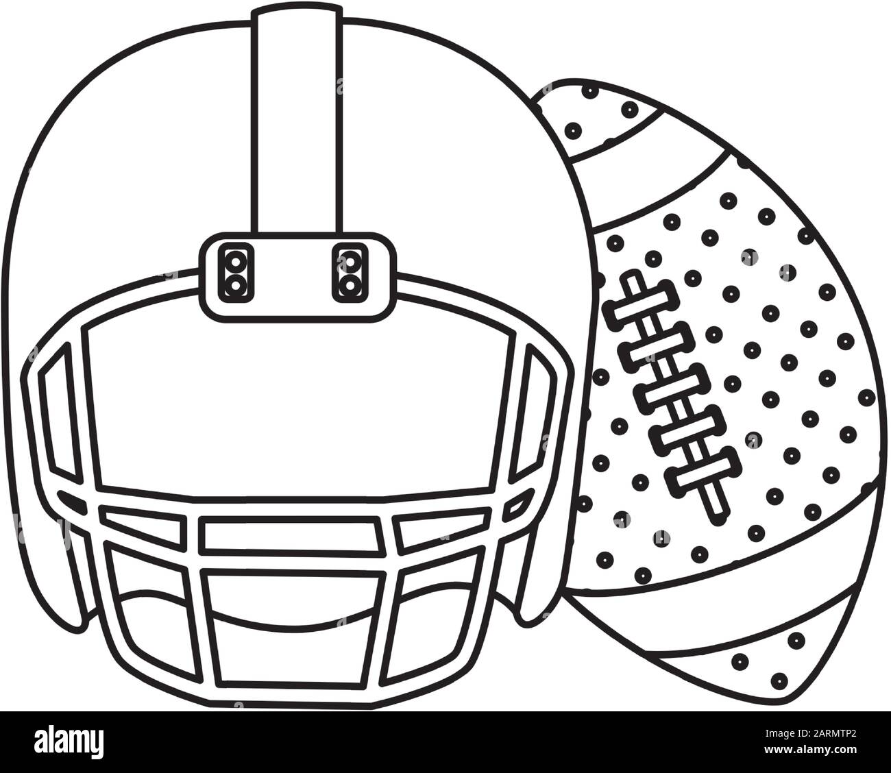 ball and american football helmet isolated icon Stock Vector Image ...