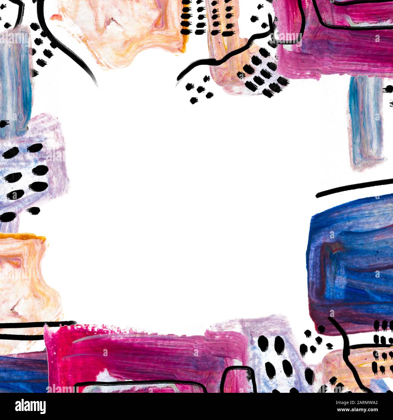Hand drawn border and place for your text Stock Photo - Alamy