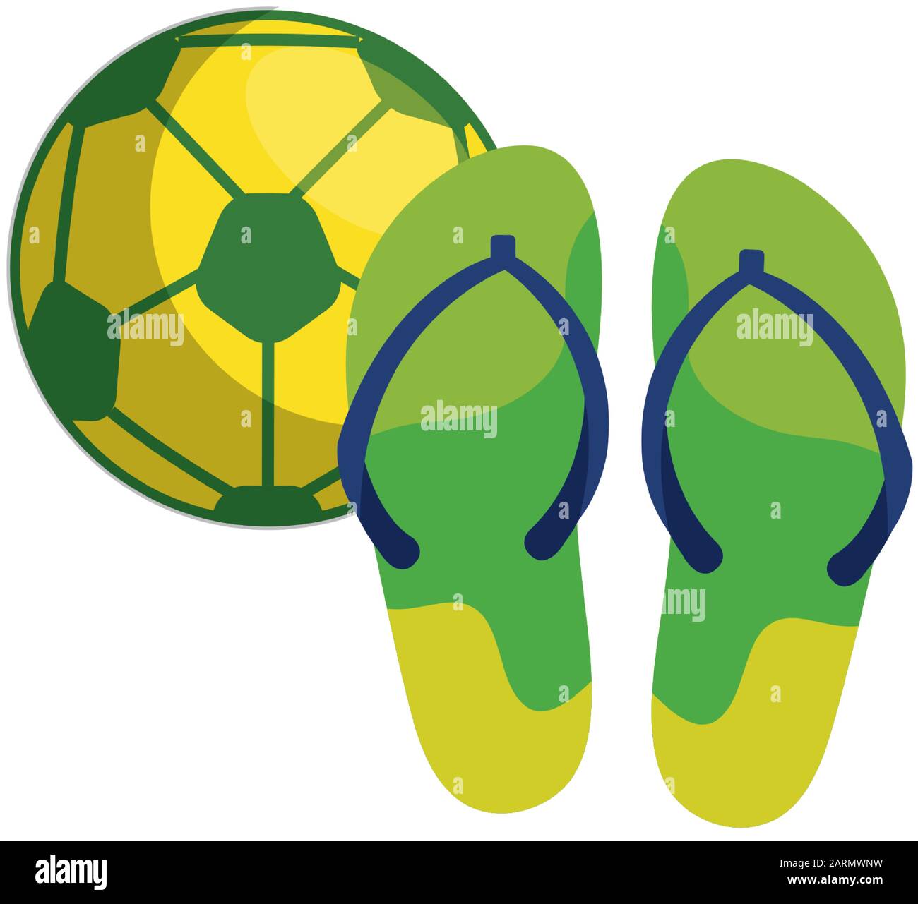 flip flops pair with sport ball soccer Stock Vector Image & Art - Alamy