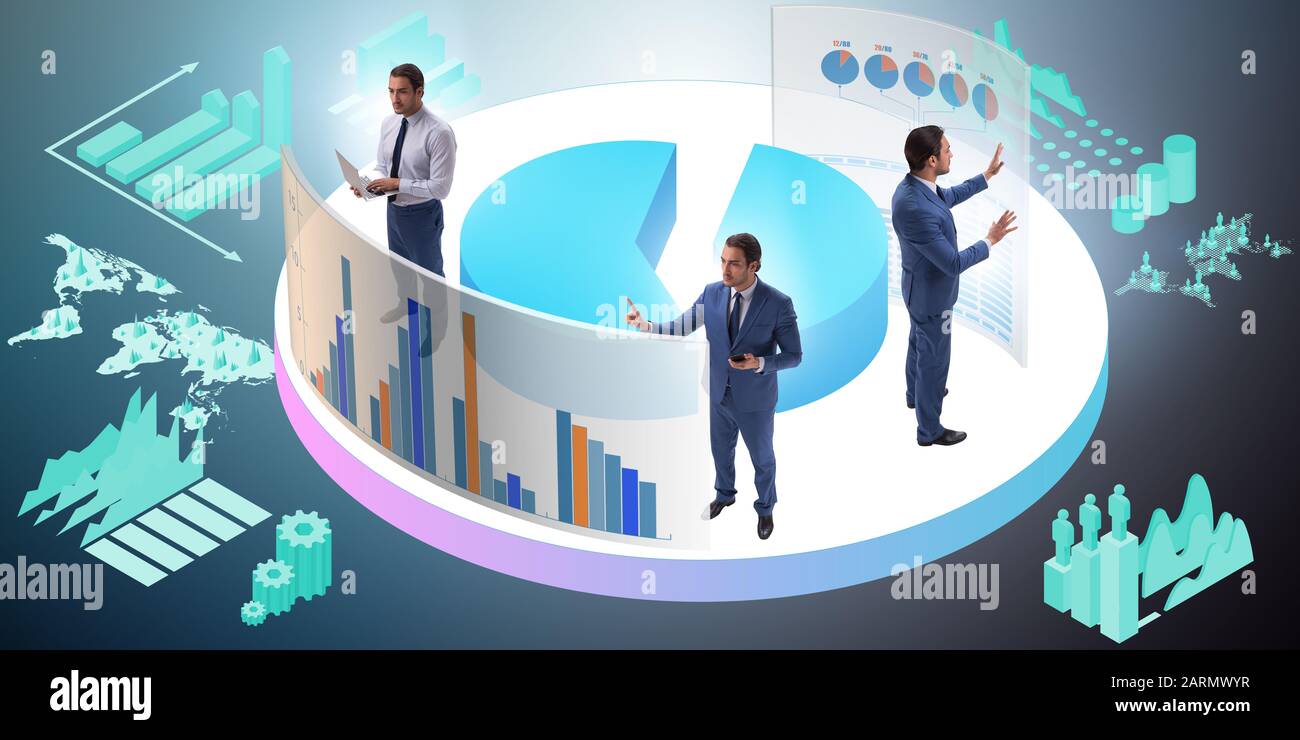 The trader working in technical visualization environment Stock Photo ...