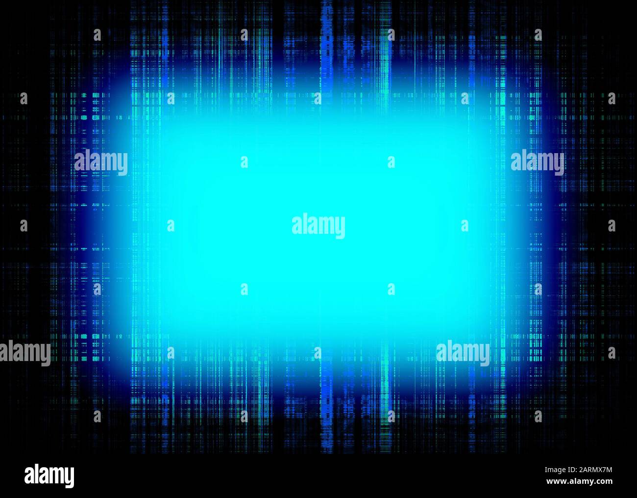 Glowing blue light frame with light blue copy space Stock Photo
