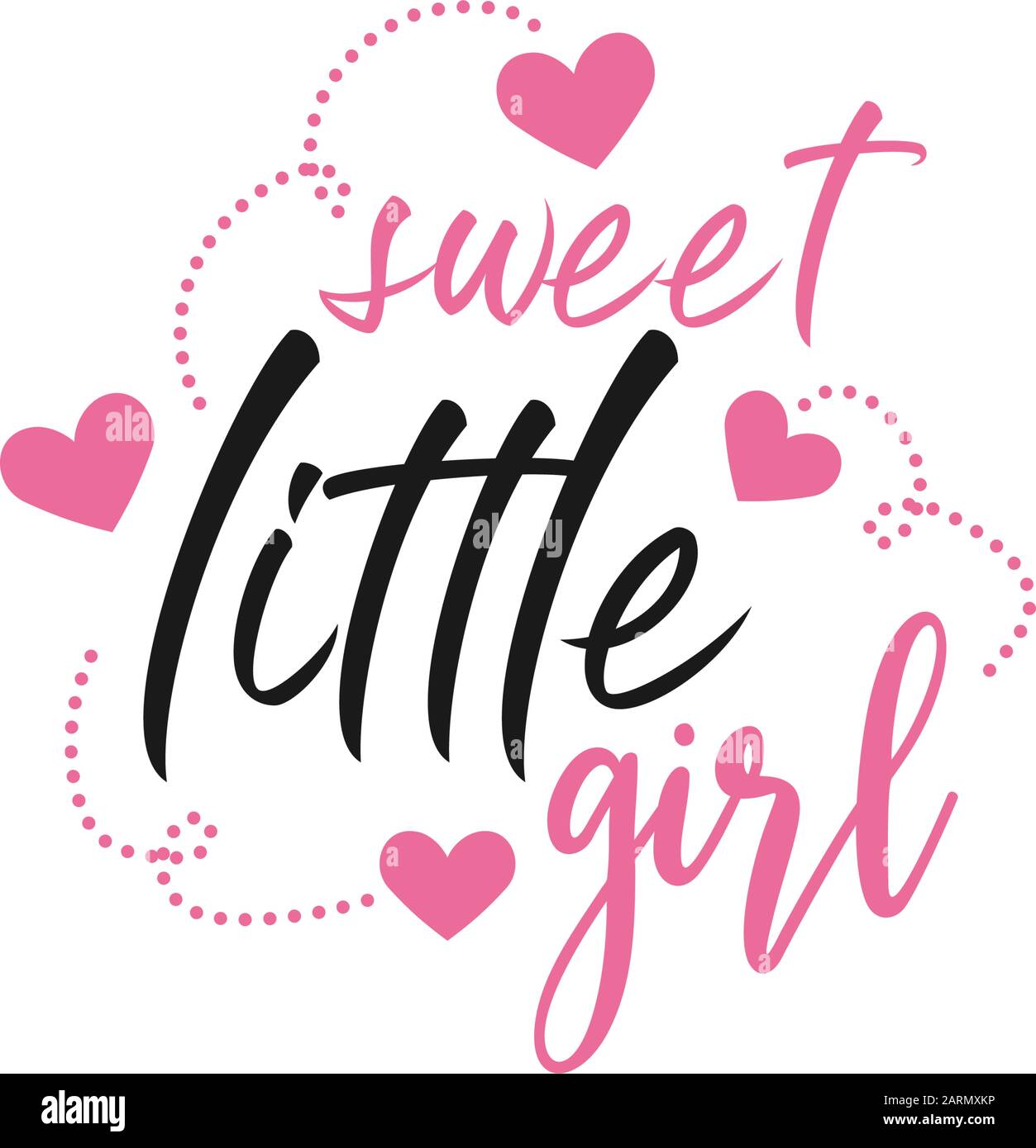 Baby quote lettering typography. Sweet little girl Stock Vector Image