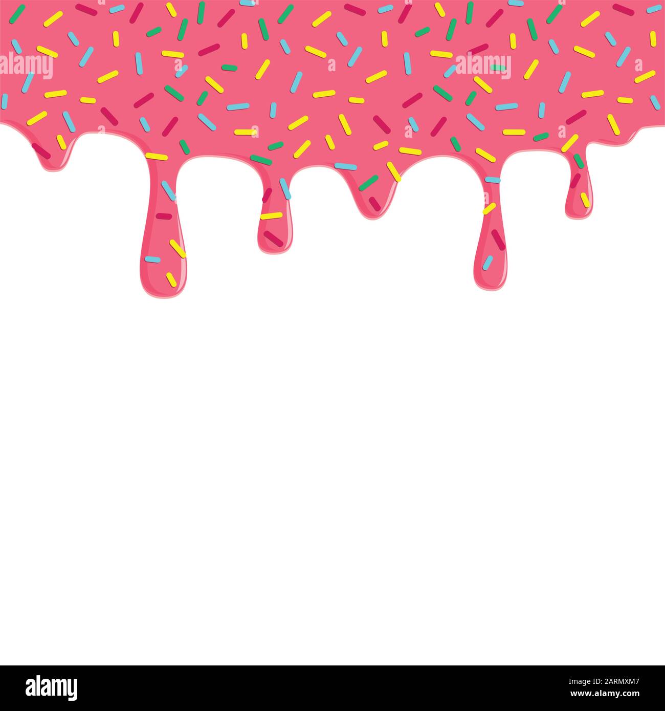 Dripping donut glaze background. Pink liquid sweet flow, tasty dessert