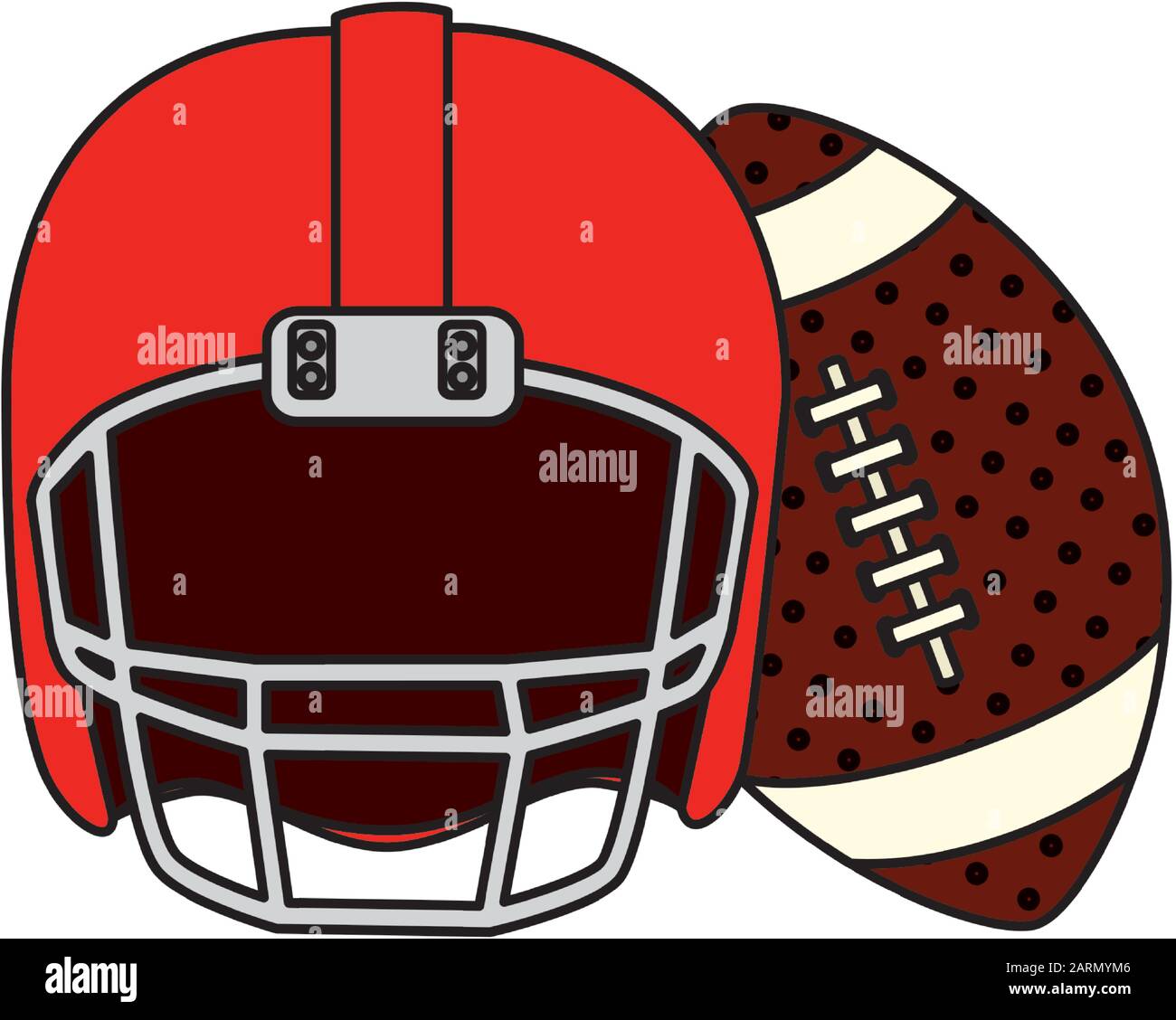 ball and american football helmet isolated icon Stock Vector Image ...