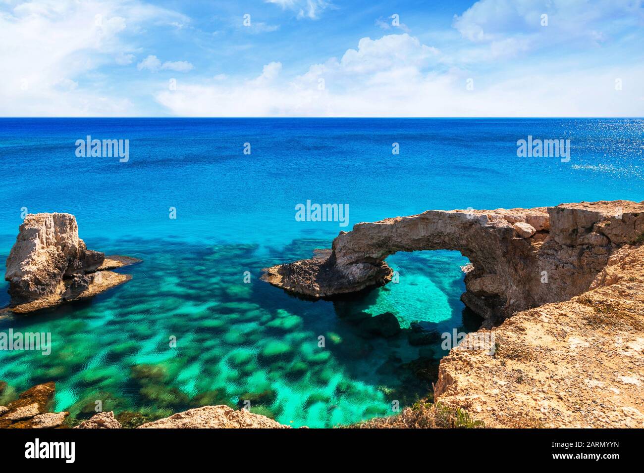 Cyprus island, Mediterranean Sea. Legendary bridge lovers. Stock Photo