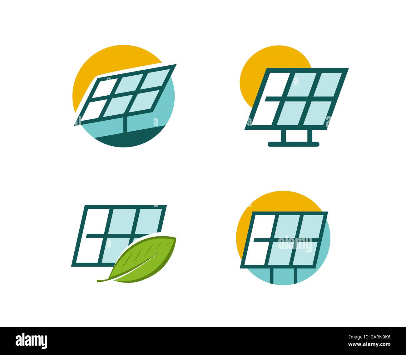 Solar energy panel logo. Alternative energy, technology symbol or icon vector Stock Vector