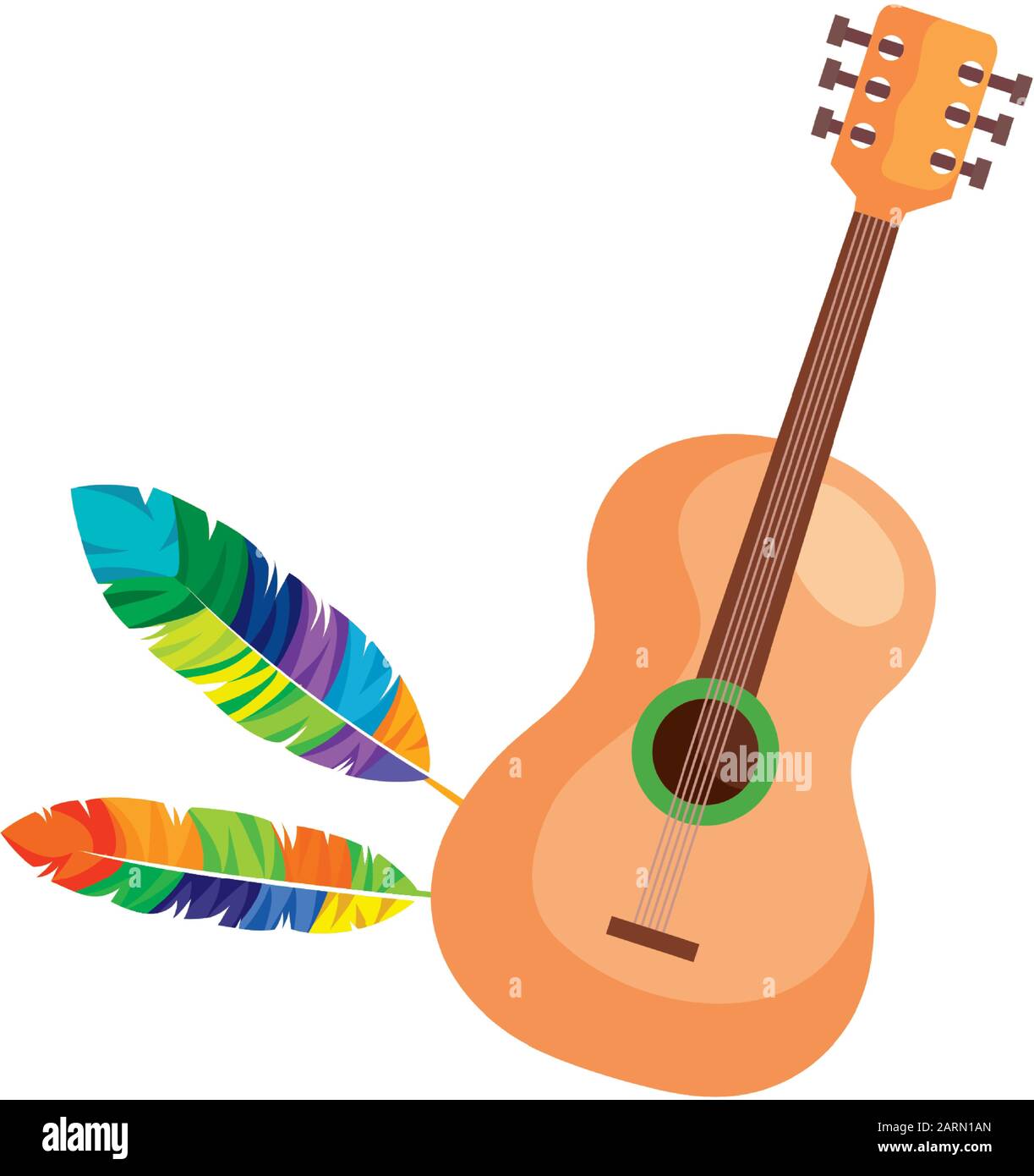 guitar instrument with exotic feathers Stock Vector Image & Art Alamy