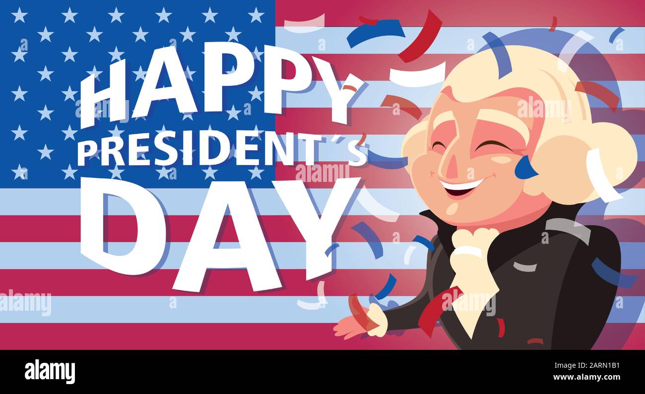happy president day, president George Washington vector illustration design Stock Vector
