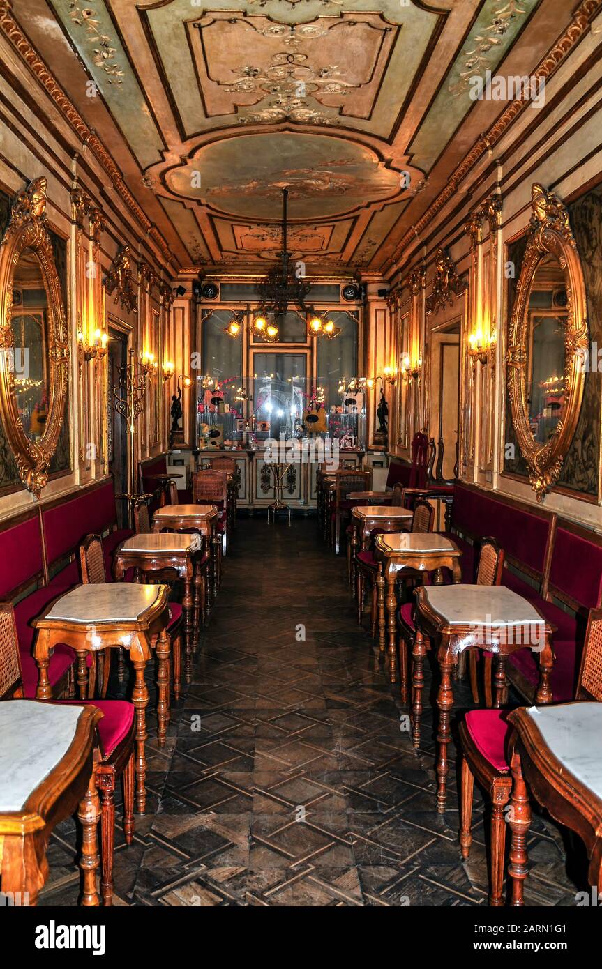 Cafe Florian On The Piazza San Marco Or St Mark S Square In Venice It Is An Oldest Cafe In Europe And Famous Landmark Of Venice Stock Photo Alamy