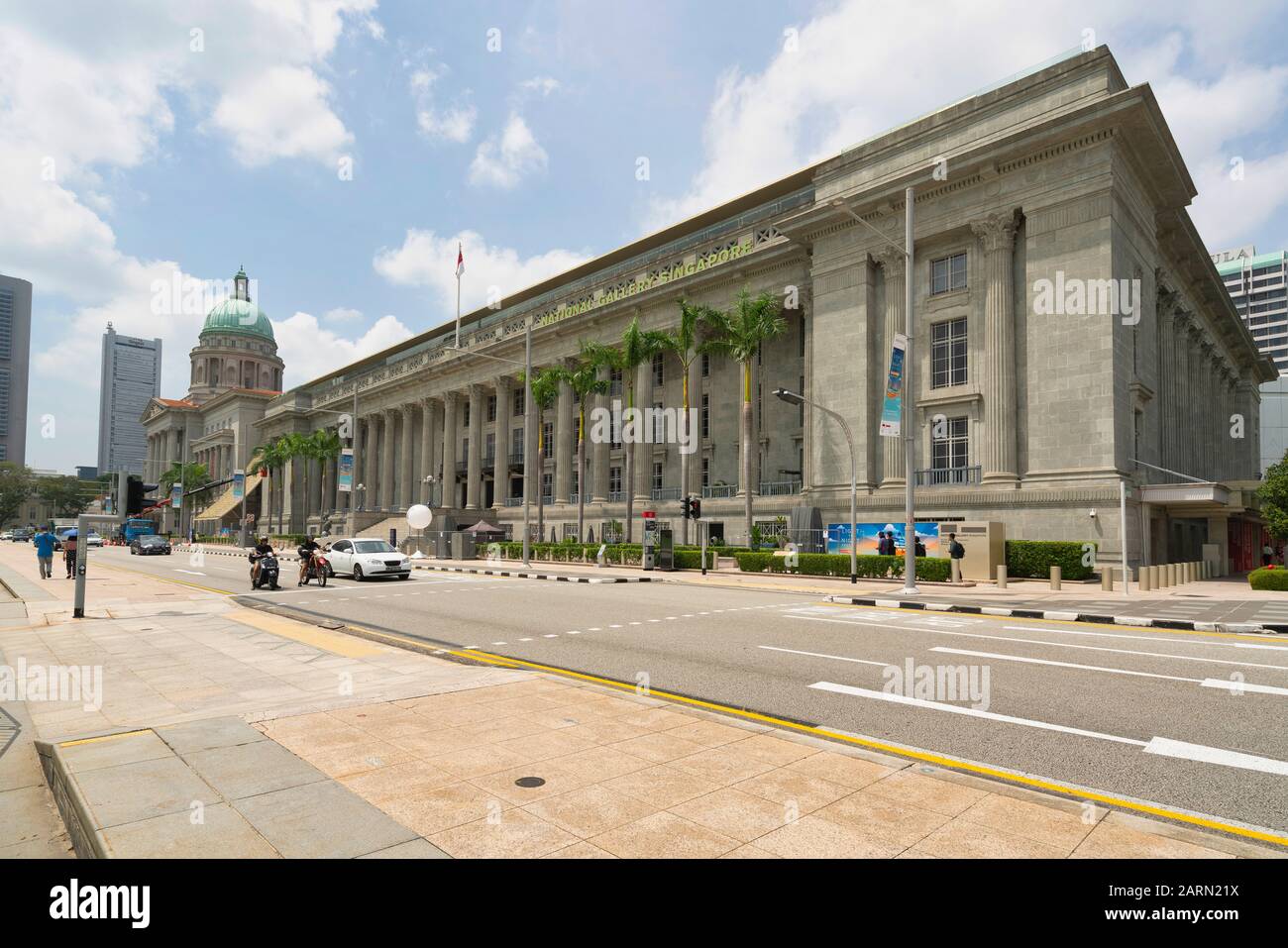 Singapore.  January 2020.  An external view of the National Gallery building Stock Photo