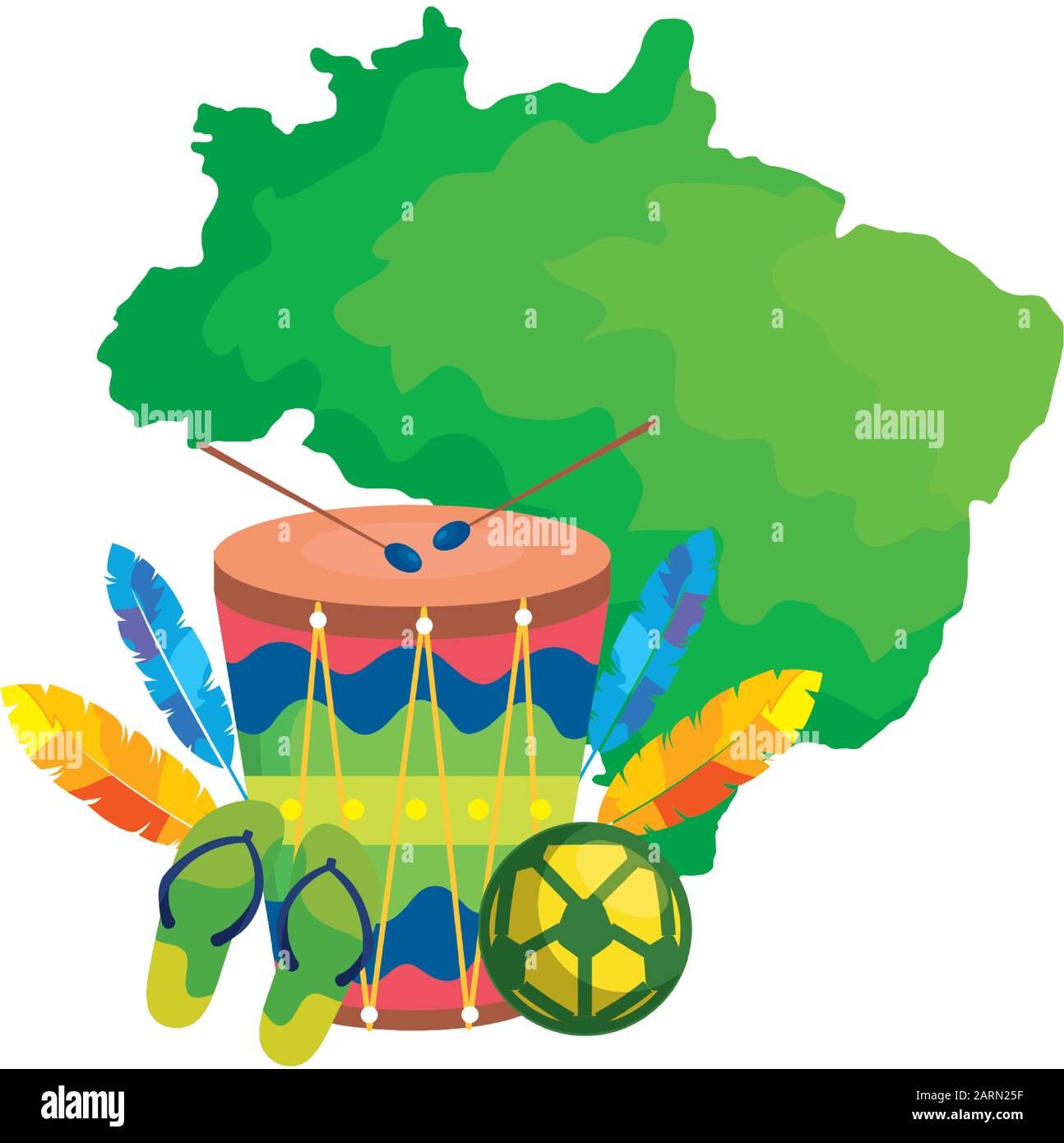 drum and icons with map of brazil Stock Vector Image & Art - Alamy