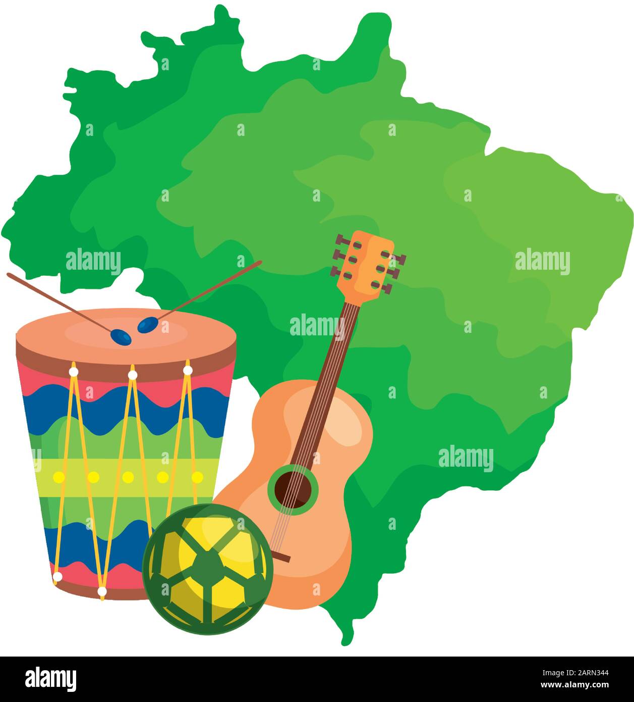 drum and icons with map of brazil Stock Vector Image & Art - Alamy