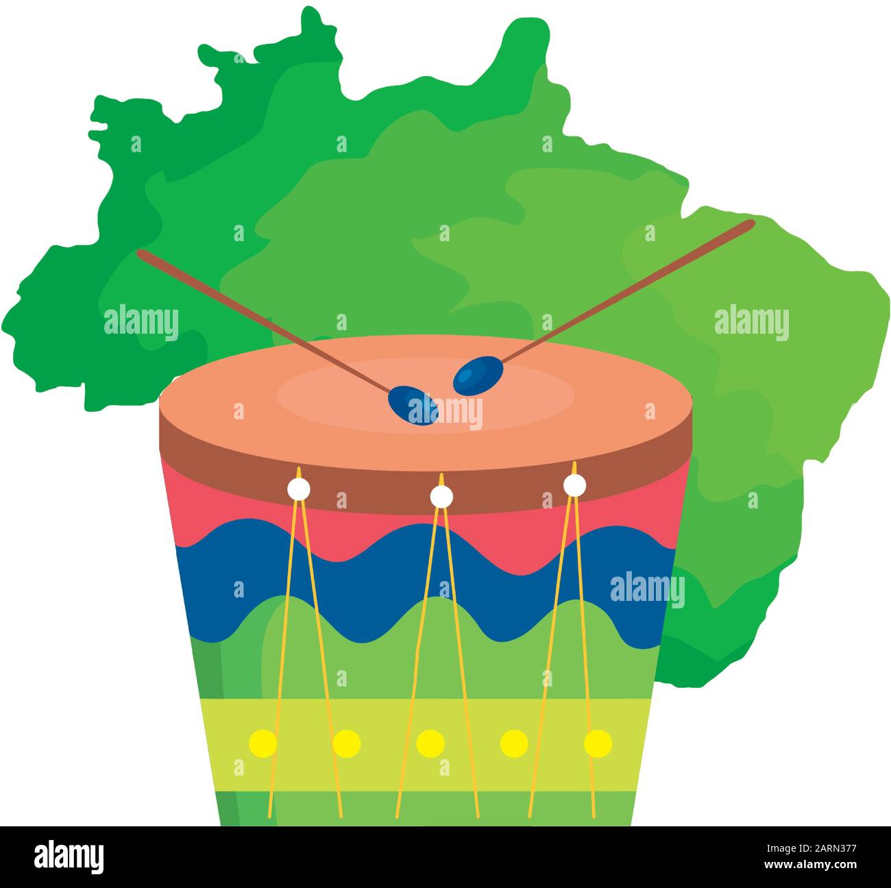 drum instrument musical with map of brazil Stock Vector Image & Art - Alamy