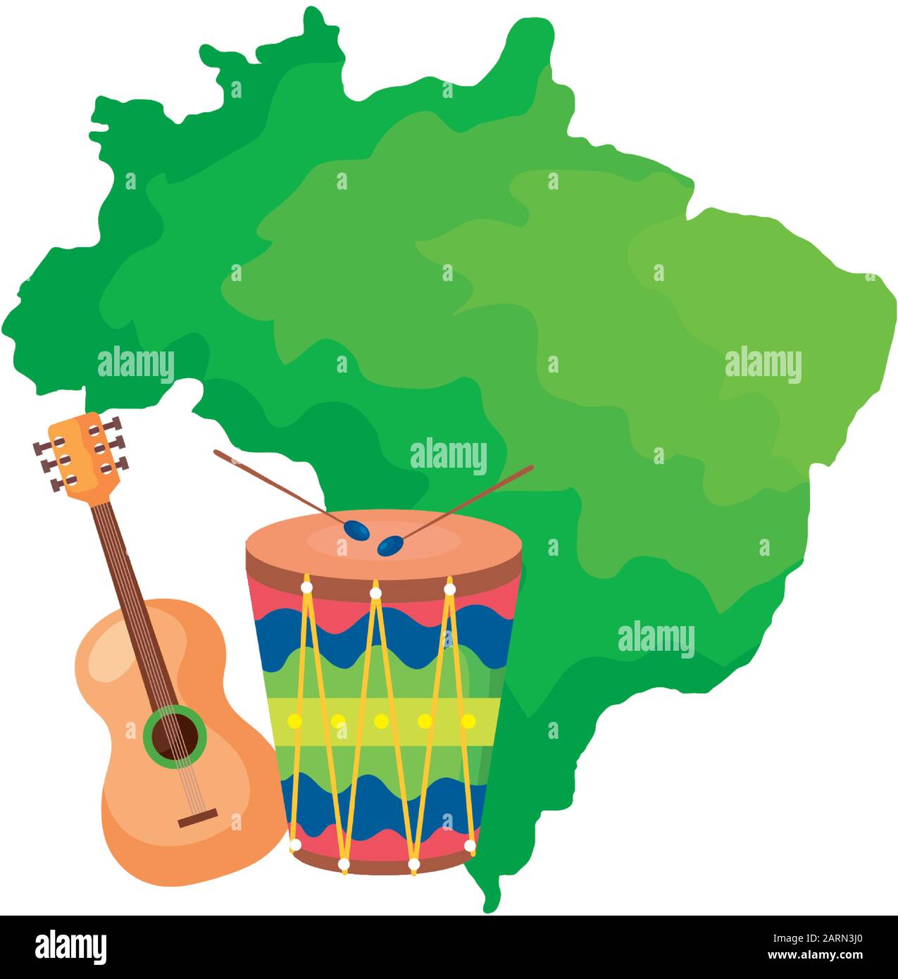 drum and guitar with map of brazil Stock Vector Image & Art - Alamy