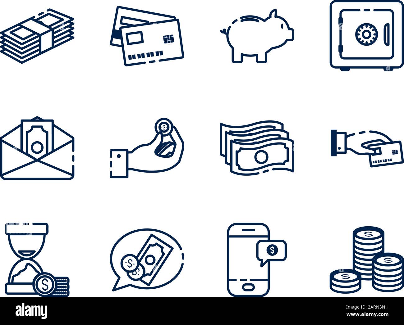 Isolated money icon set vector design Stock Vector Image & Art - Alamy