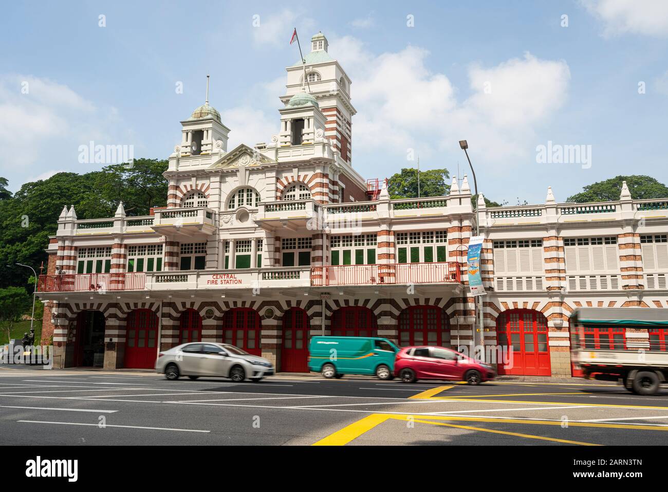 Singapore.  January 2020. A view of the  Central Fire Station building Stock Photo