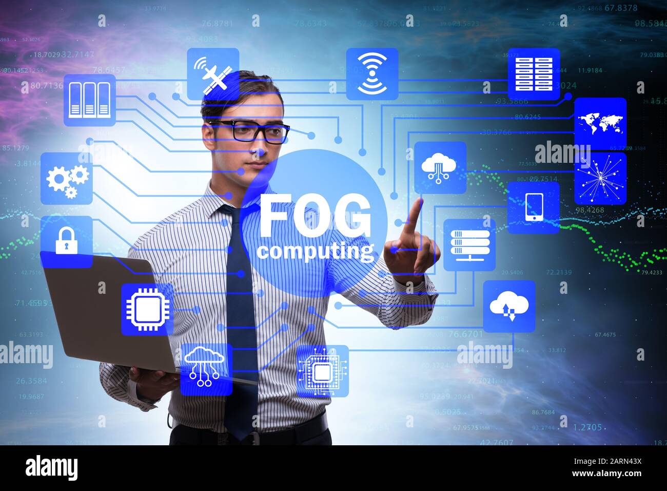 The fog and edge cloud computing concept Stock Photo