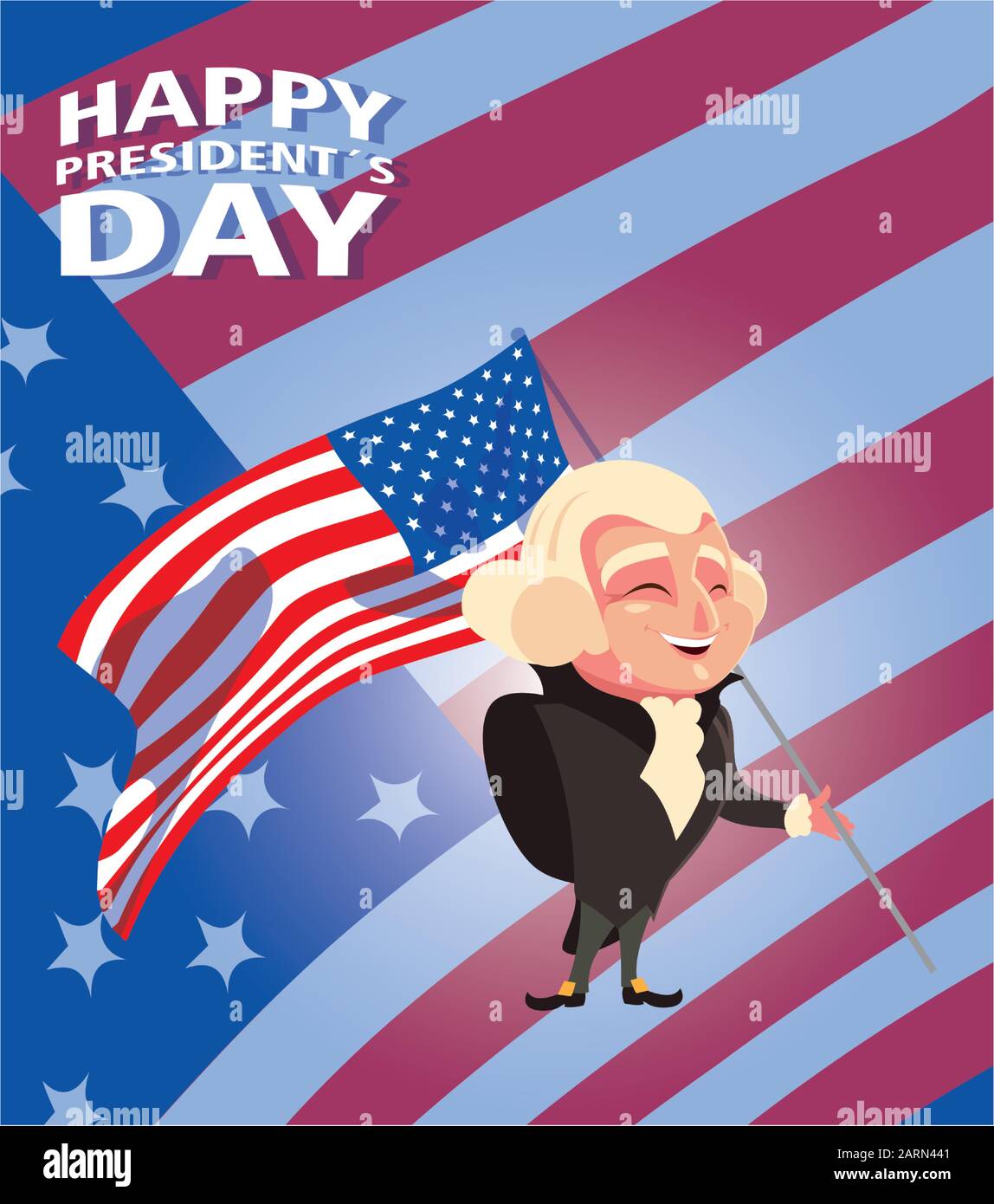 happy president day, president washington vector illustration