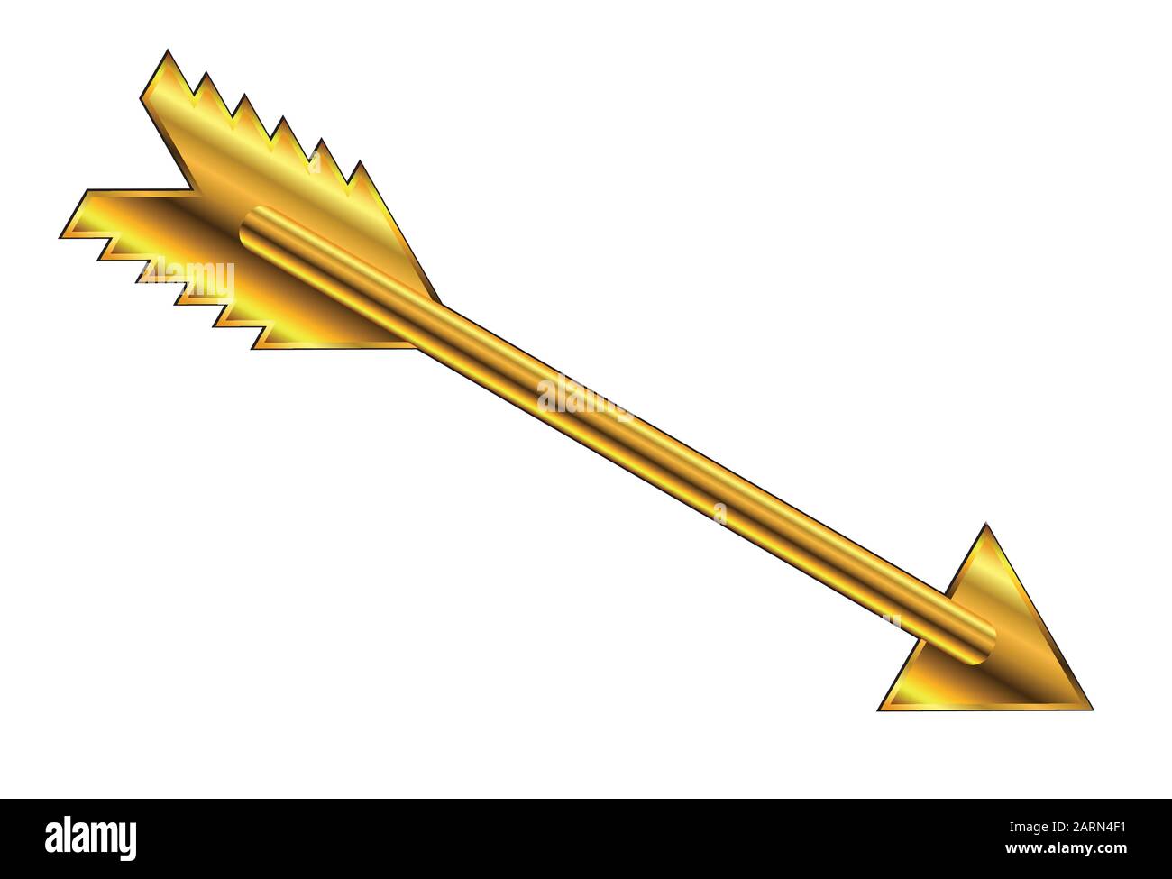 The Golden Arrow Isolated Over A White Background Stock Vector Image Art Alamy