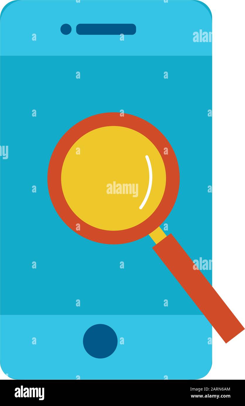 smartphone with magnifying glass icon Stock Vector Image & Art - Alamy