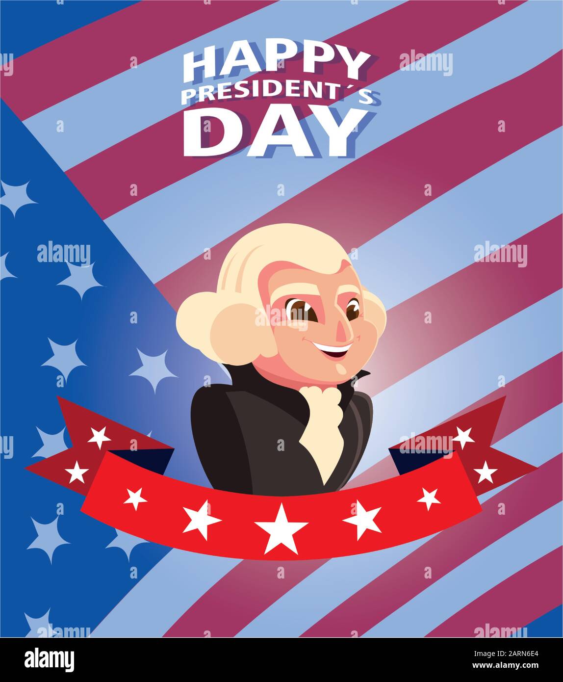 happy president day, president washington vector illustration