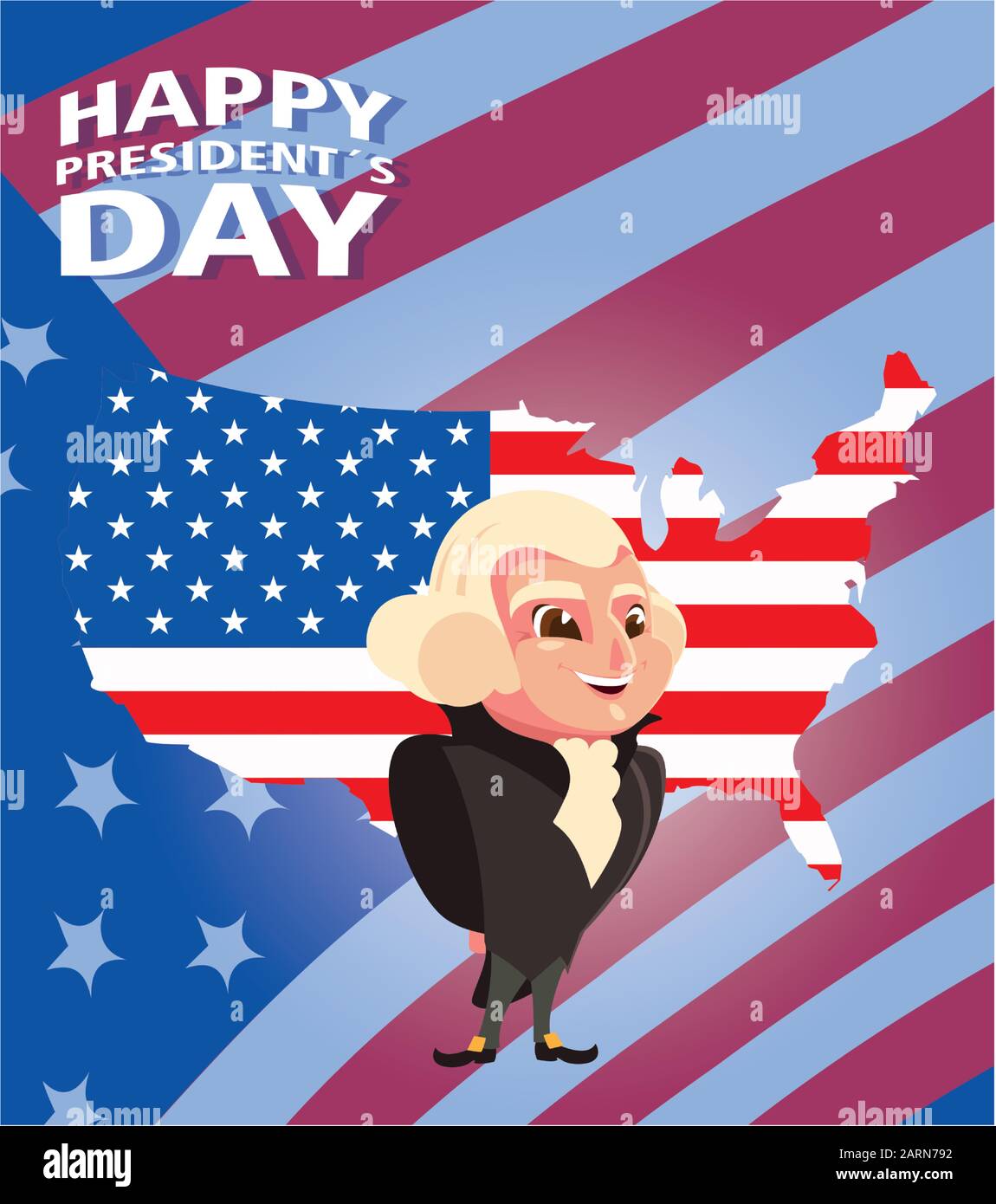 happy president day, president washington vector illustration