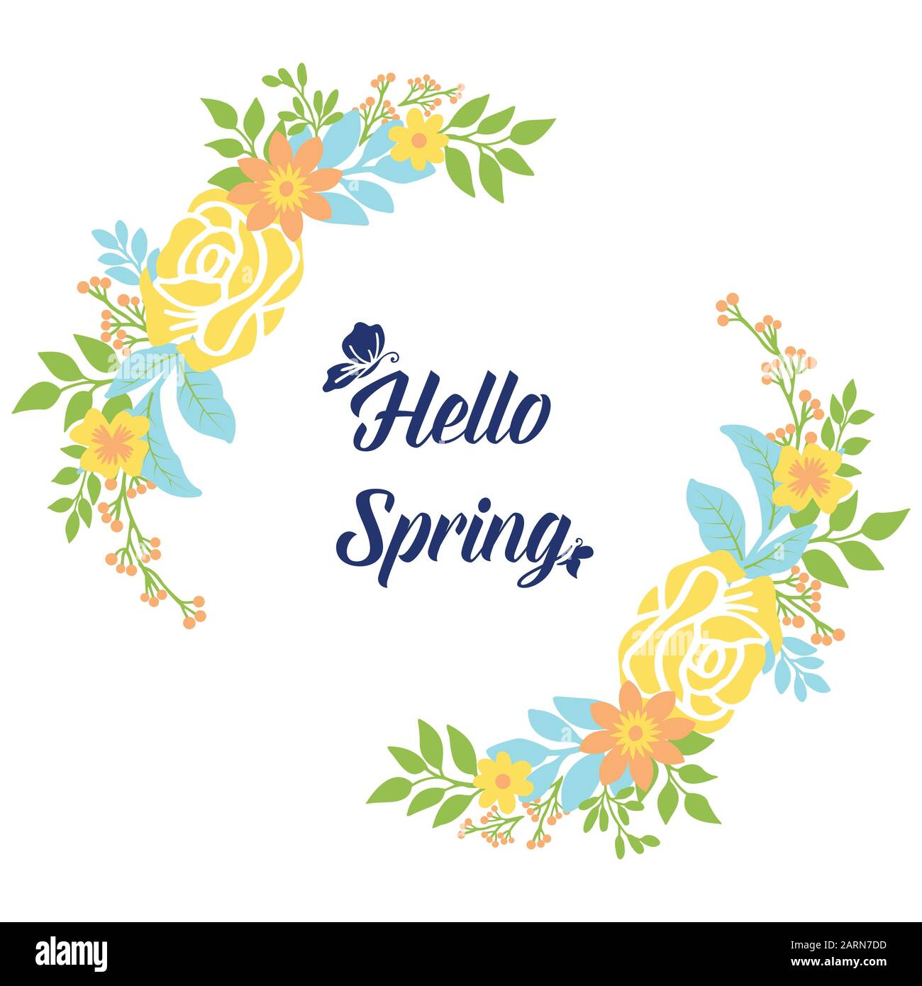 Wallpaper design for hello spring greeting card, with modern style of ...
