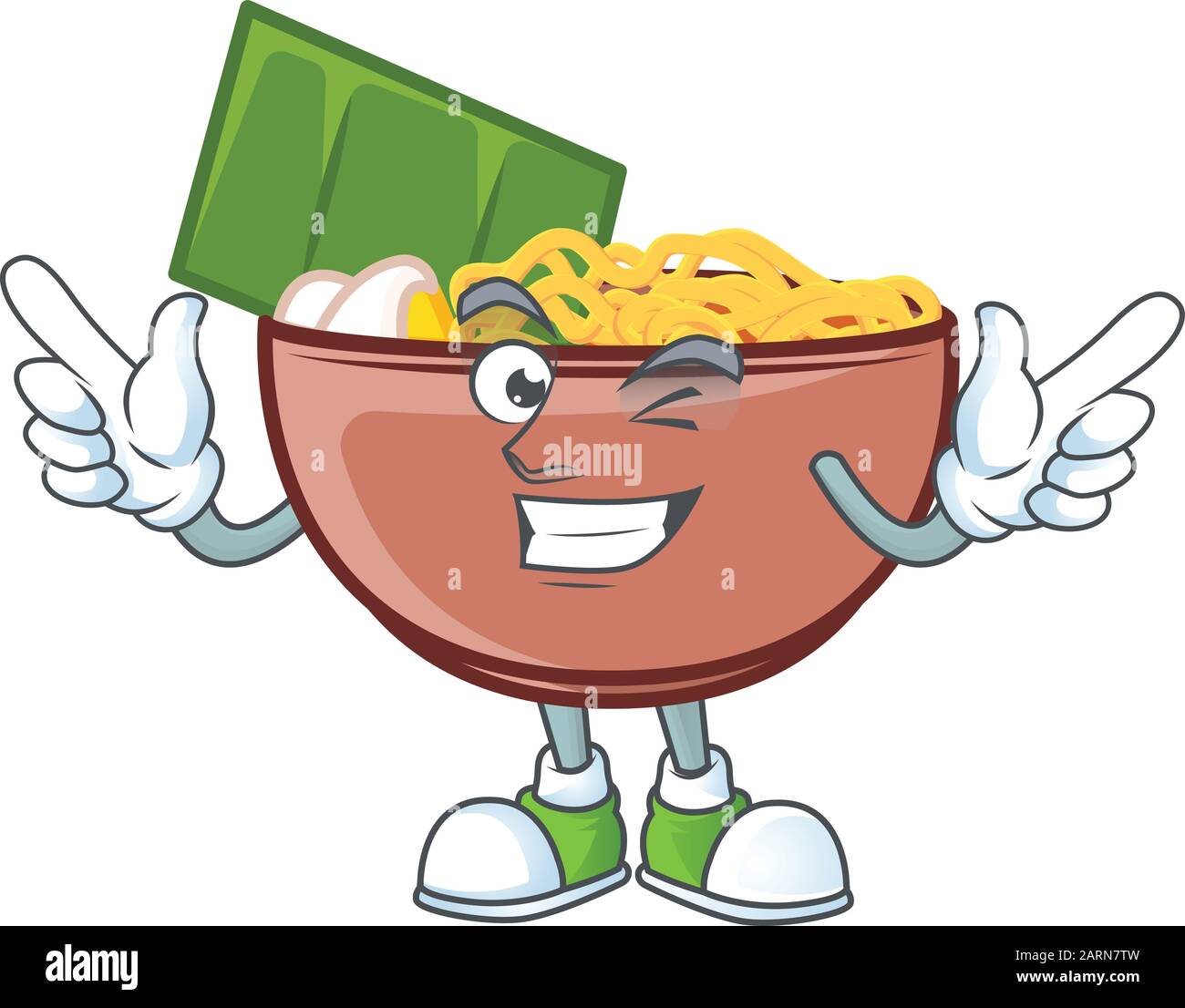 Funny face bowl of noodle cartoon character style with Wink eye Stock  Vector Image & Art - Alamy