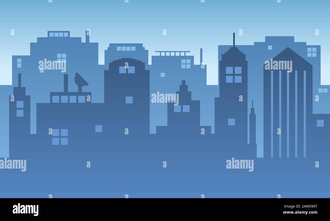 Illustration of the city in the morning with building tall Stock Vector ...