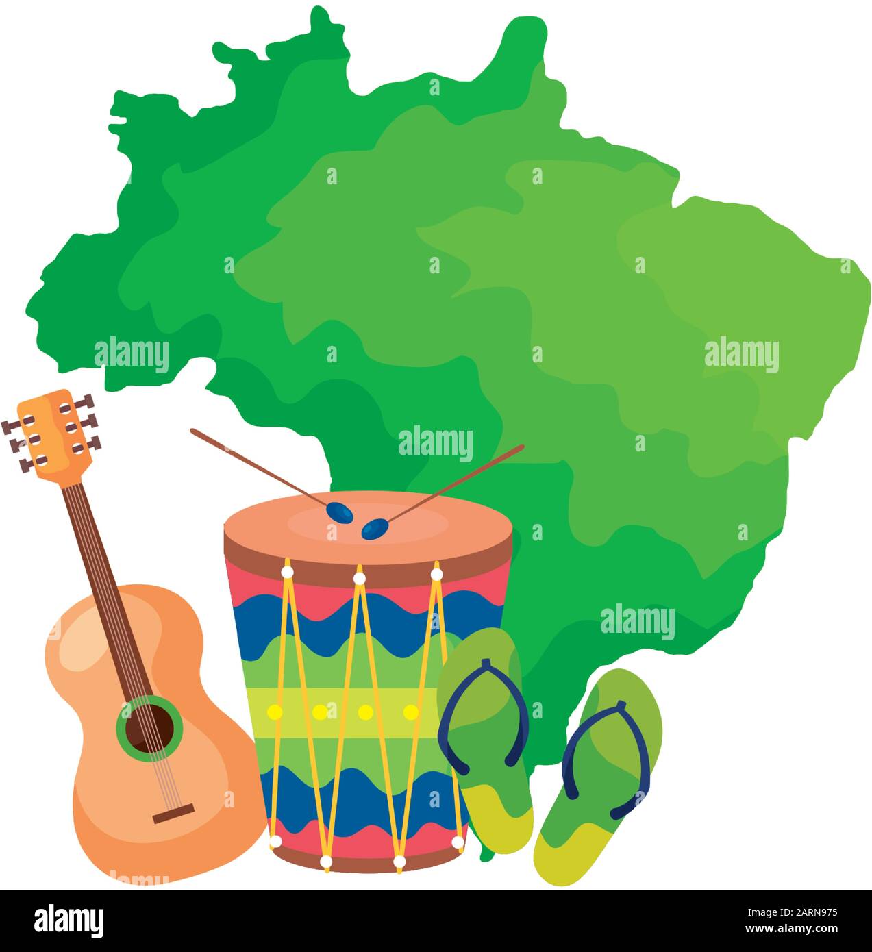 drum and icons with map of brazil Stock Vector Image & Art - Alamy
