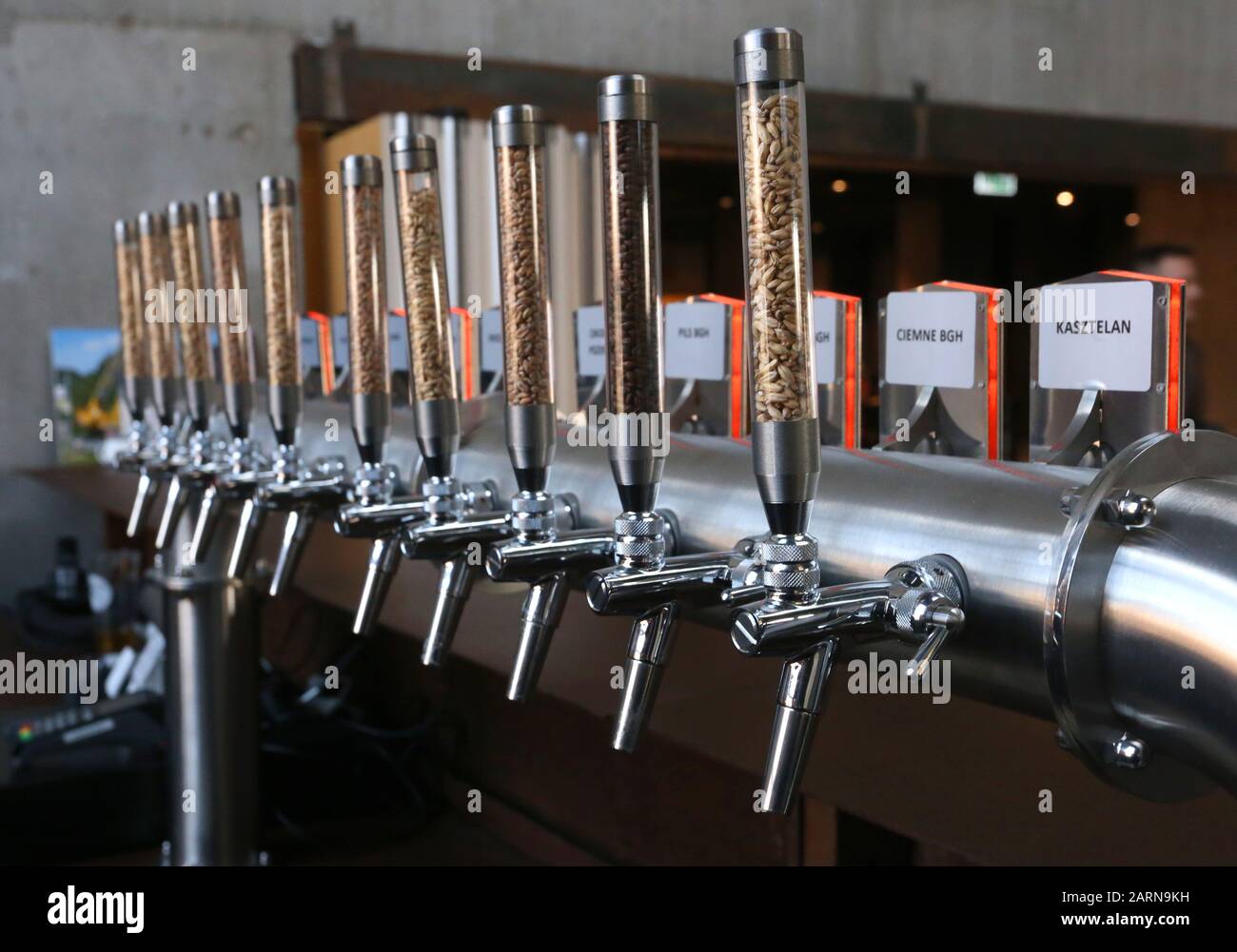 Cracow. Krakow. Poland. Micro brewery integrated into students club/disco located on AGH University of Science and Technology campus. Stock Photo