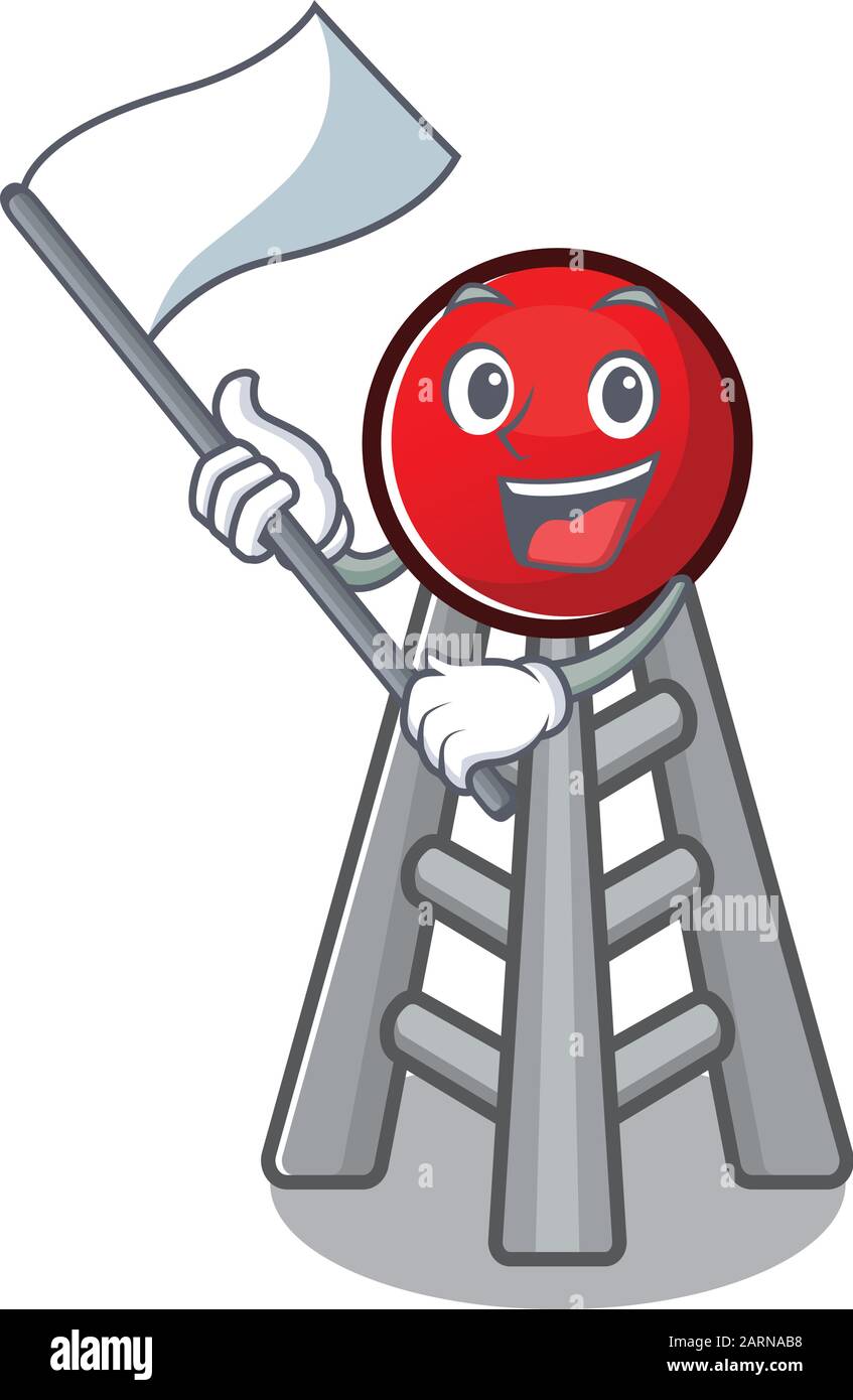 Funny radio tower cartoon character style holding a standing flag Stock  Vector Image & Art - Alamy