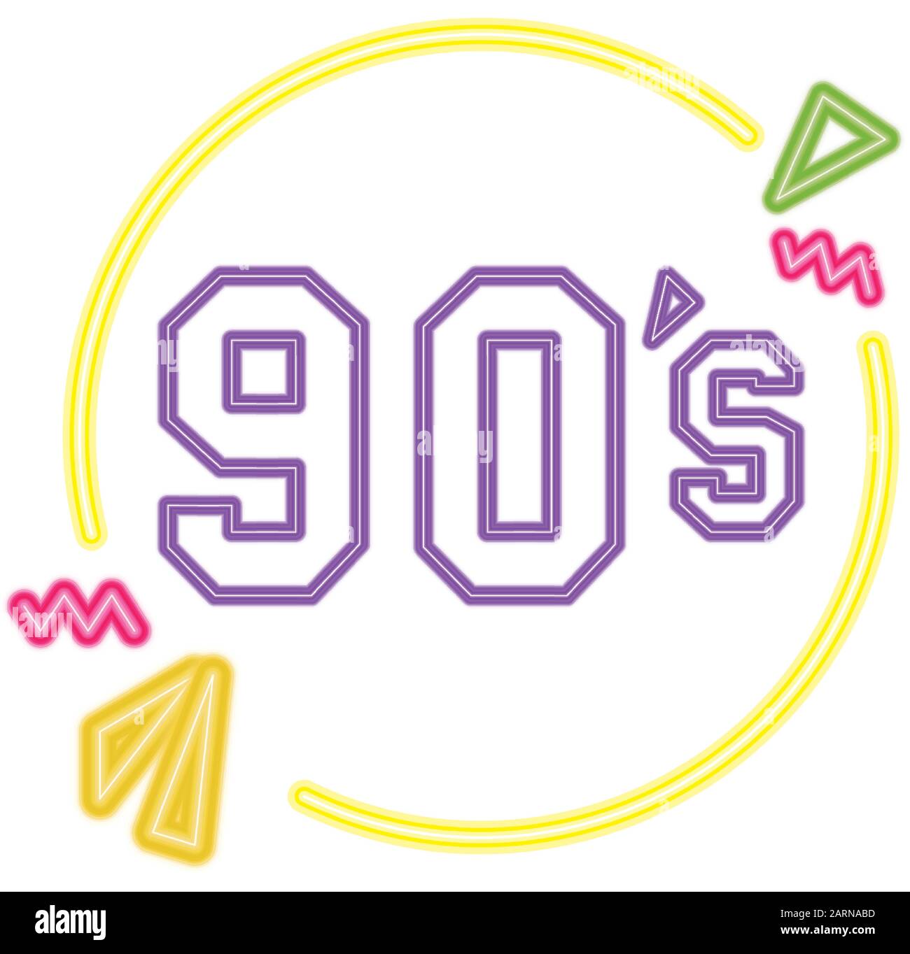 nineties sign retro style neon light Stock Vector Image & Art - Alamy