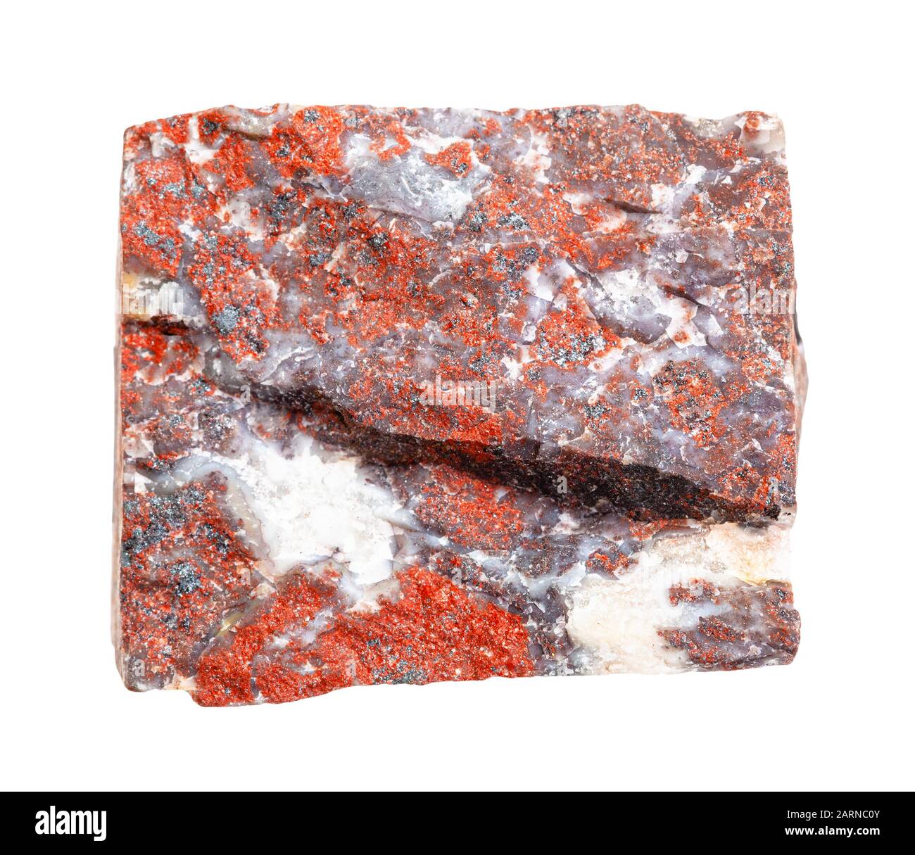 closeup of sample of natural mineral from geological collection