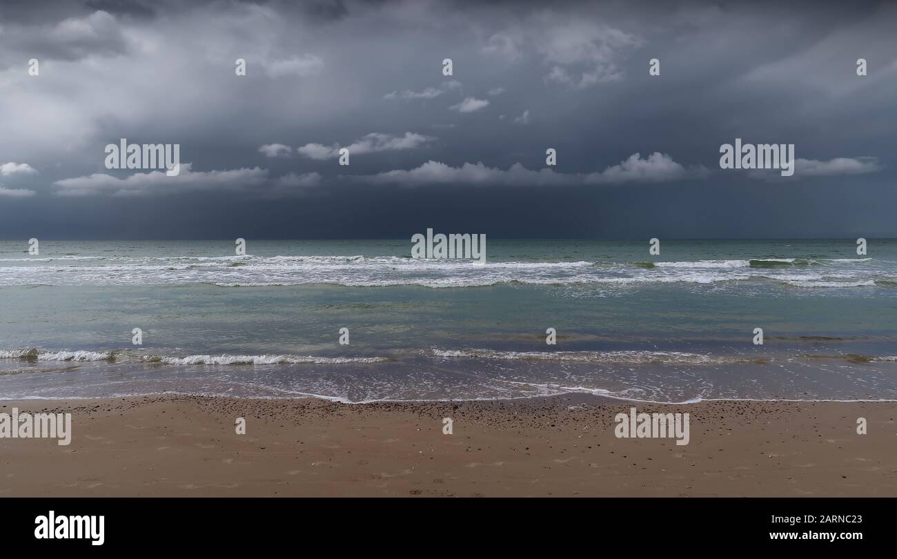 beach just before a thunderstorm Stock Photo