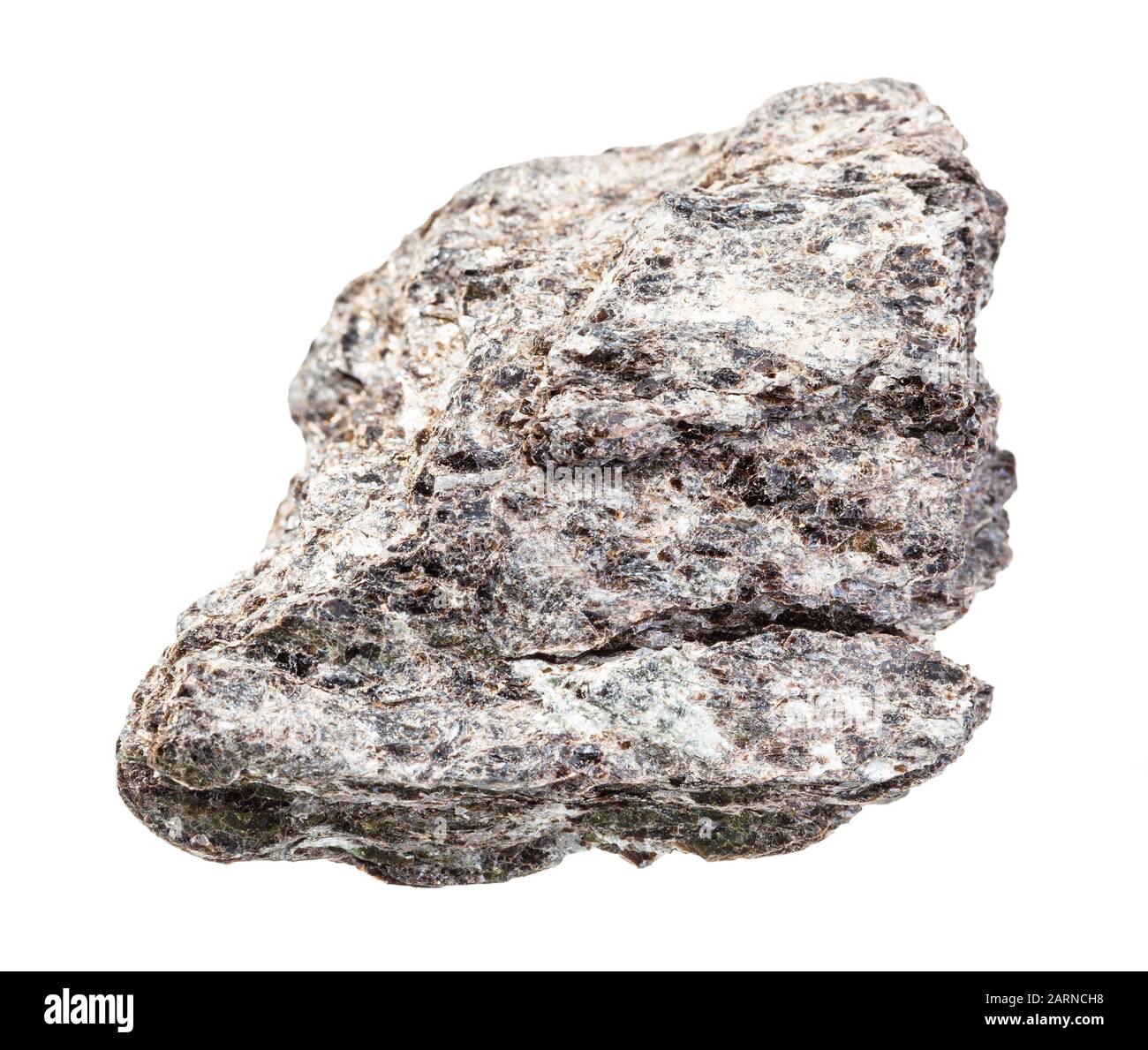 closeup of sample of natural mineral from geological collection rough