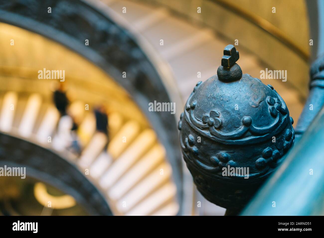 Rome, Italy - Jan 3, 2020: Detail of the famous spiral stairway at the Vatican museum in Rome Italy Stock Photo