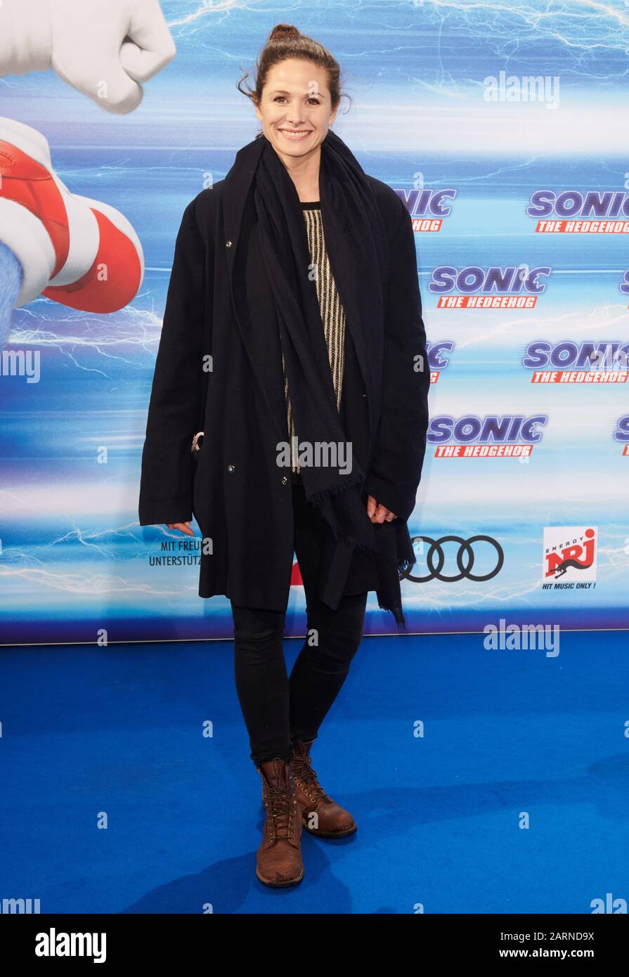 Berlin, Germany. 28th Jan, 2020. Actress Ellenie Salvo González comes to the premiere of the film 'Sonic The Hedgehog' at the Zoo Palast. Credit: Annette Riedl/dpa/Alamy Live News Stock Photo
