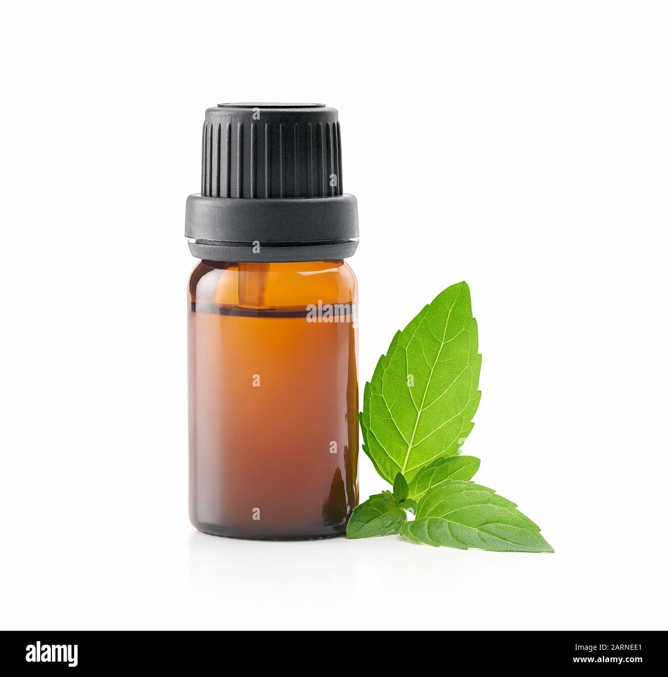 Peppermint essential oil isolated on white background - clipping path included Stock Photo