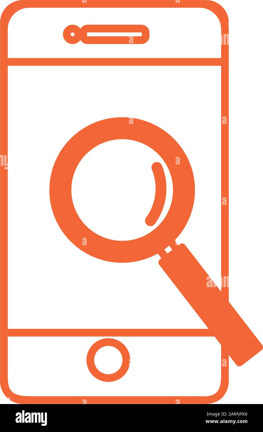 smartphone with magnifying glass icon Stock Vector Image & Art - Alamy
