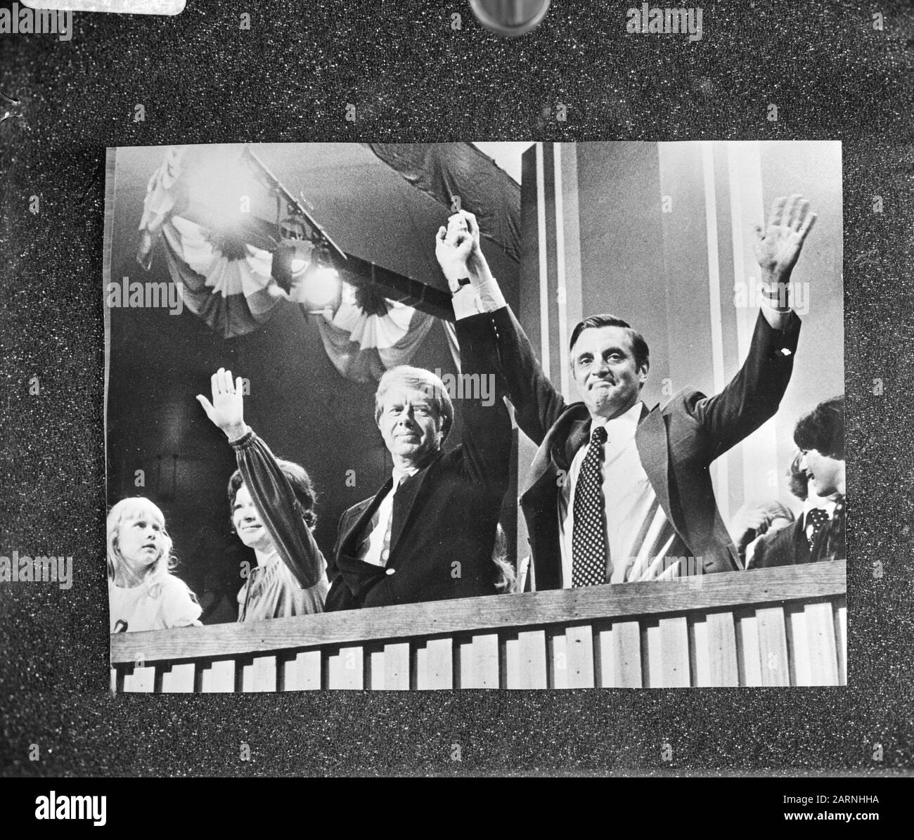 Election campaigns started in United States, democratic candidate Jimmy Carter and right Mondale (candidate vice president) Date: September 8, 1976 Location: America Keywords: Politics Personal name: Jimmy Carter Stock Photo