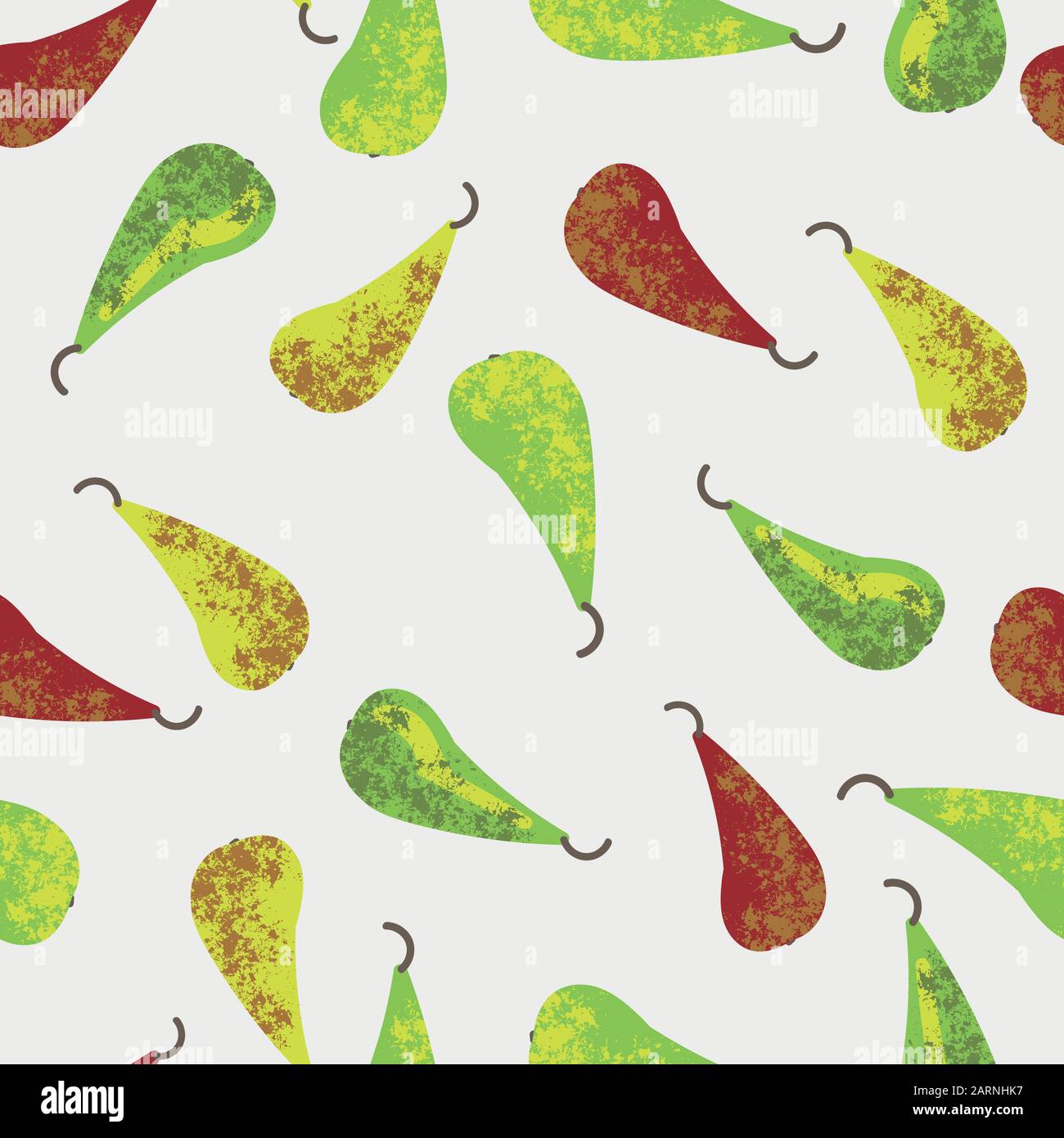 green, yellow, and red pears on a light background seamless vector ...