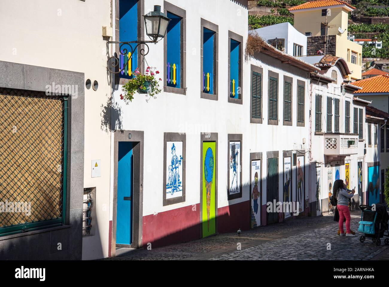 Mural in the backstreets in Camara de Lobos on Madeira made with the ...