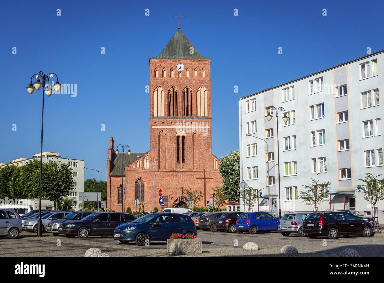 Our Lady of Perpetual Help church in Swidwin, capital of Swidwin County in West Pomeranian Voivodeship of northwestern Poland Stock Photo