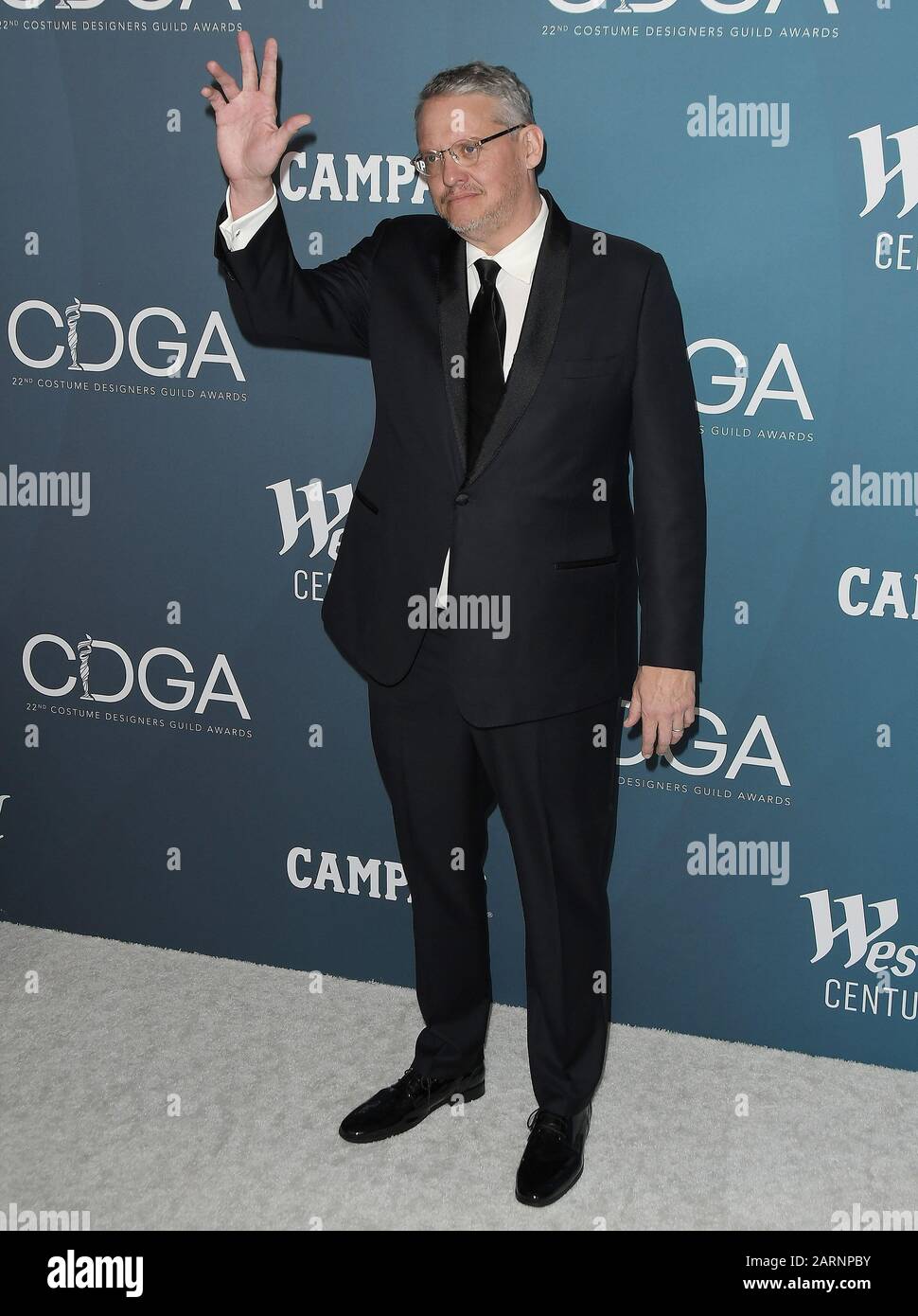 Adam McKay arrives at the 22nd Costume Designers Guild Awards held at the Beverly Hilton in Beverly Hills, CA on Tuesday, ?January 28, 2020.  (Photo By Sthanlee B. Mirador/Sipa USA) Stock Photo