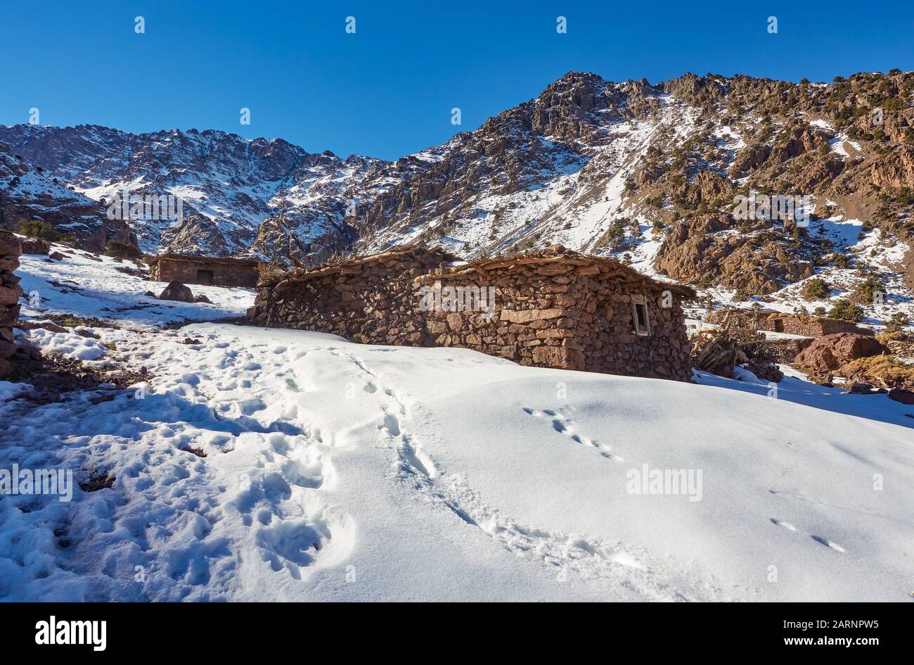 Village Imlil, High Atlas Mountains, Toubkal National Park, Marocco Stock Photo