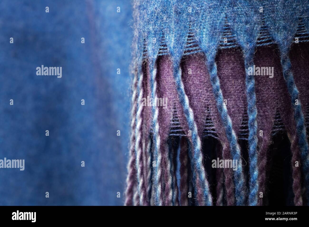 Blue Wool Edge close up, background for text Stock Photo