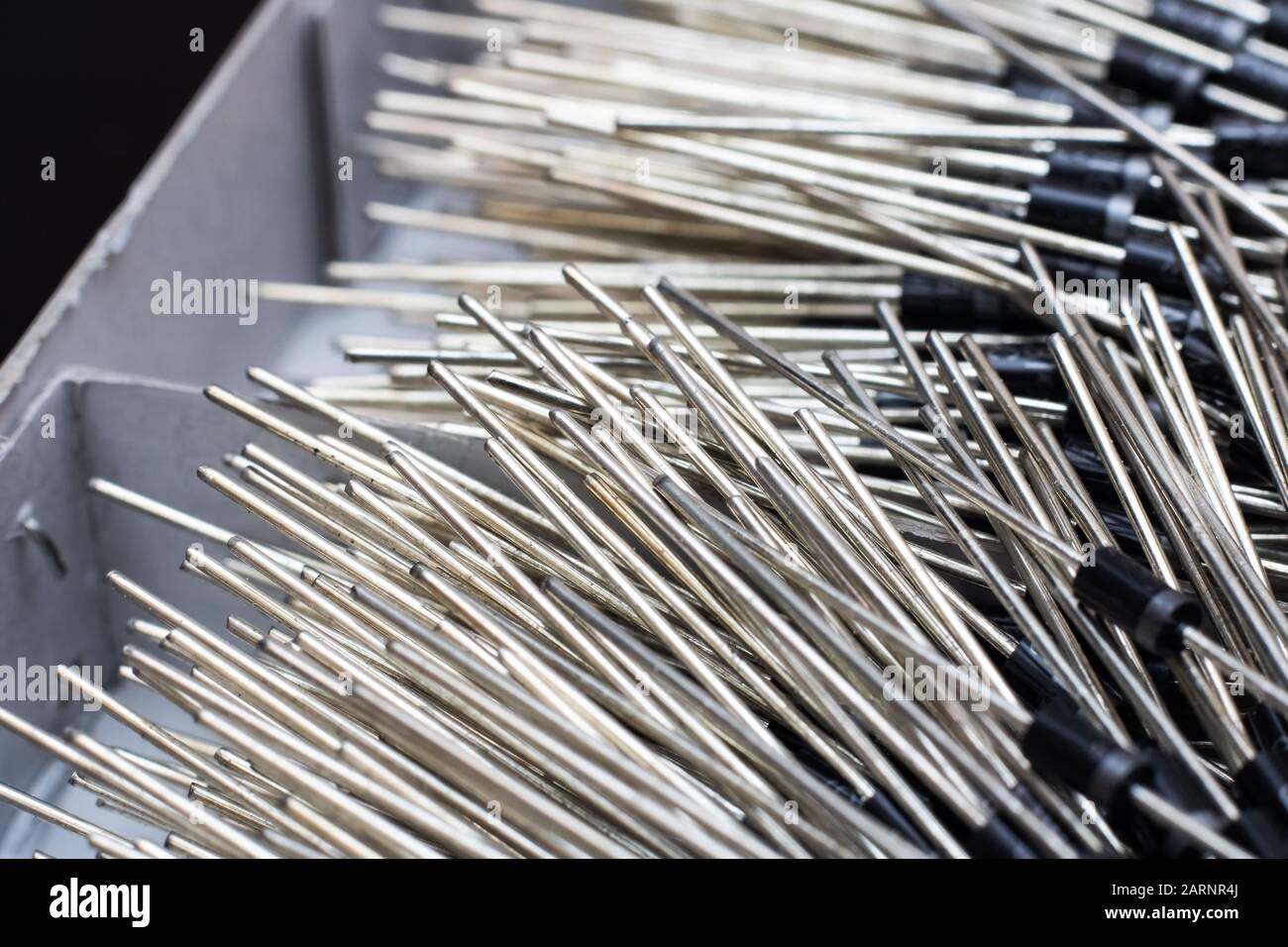 A pile of diodes close up, background or texture Stock Photo