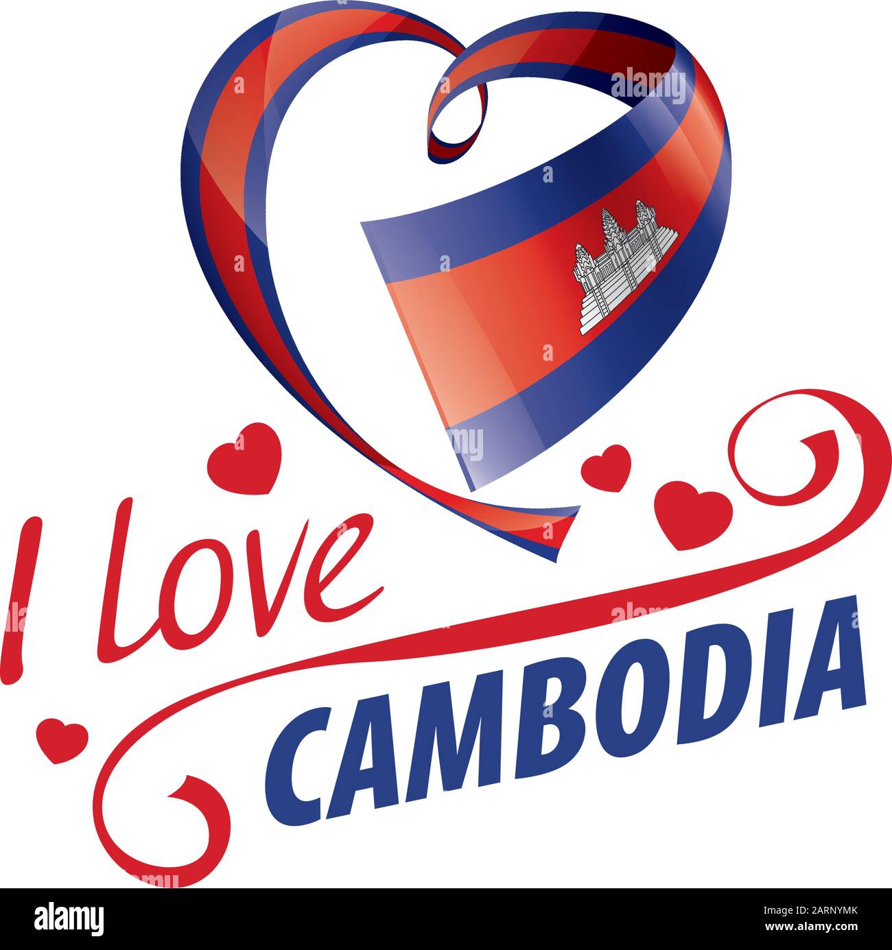 Love cambodia heart flag icon hires stock photography and images