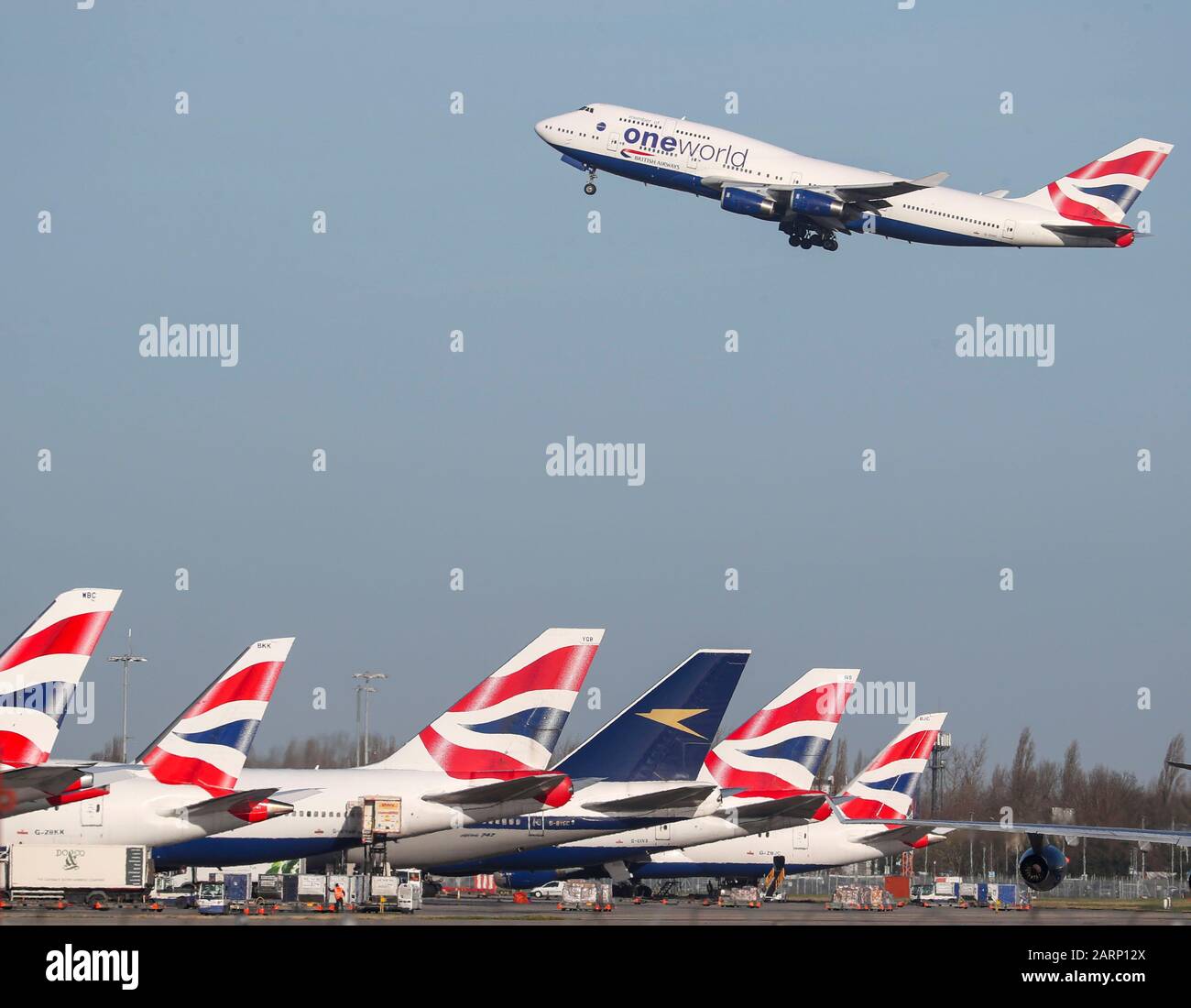 A British Airways Plane Takes Off At Heathrow Airport The Airline